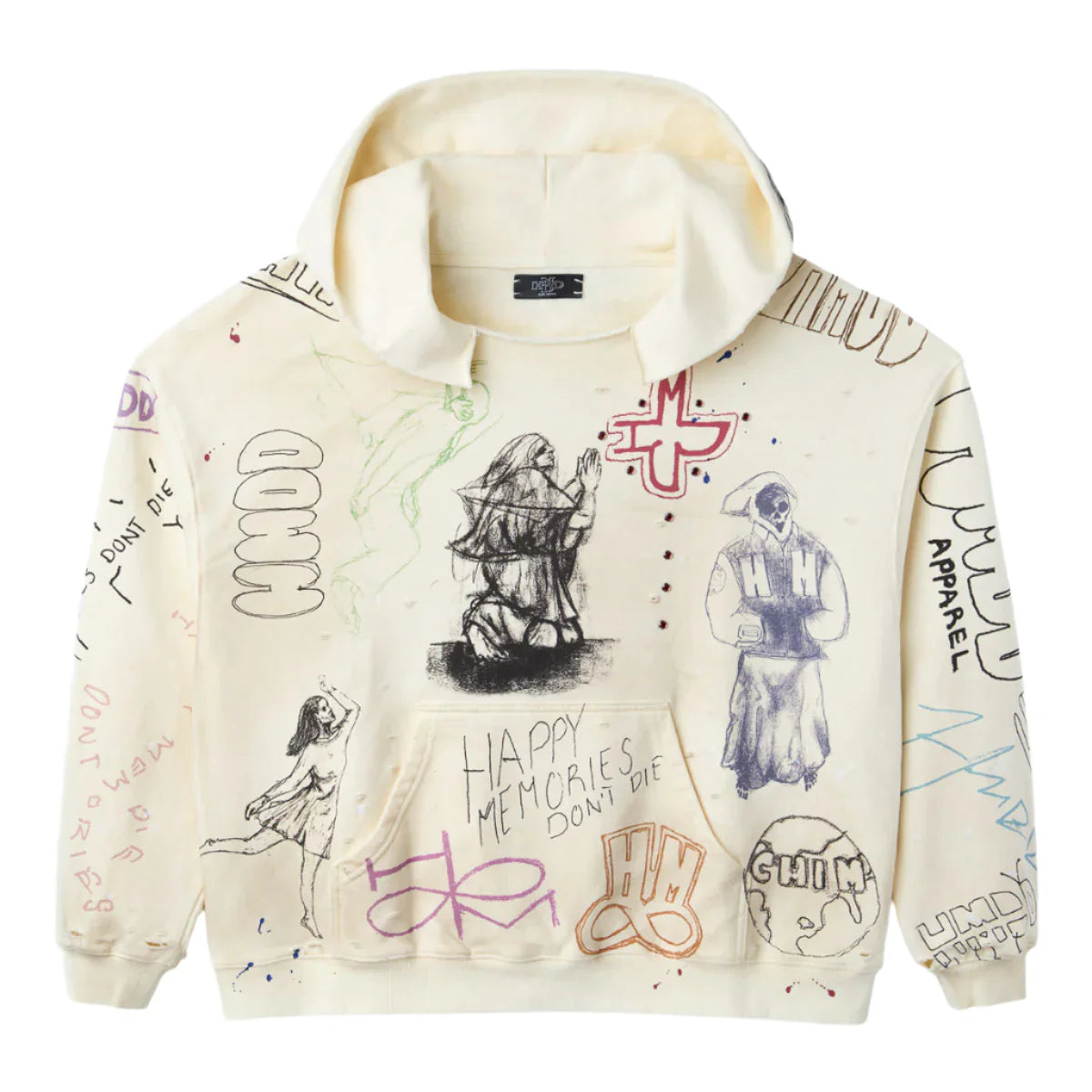 HMDD 'Sketch' White Hoodie