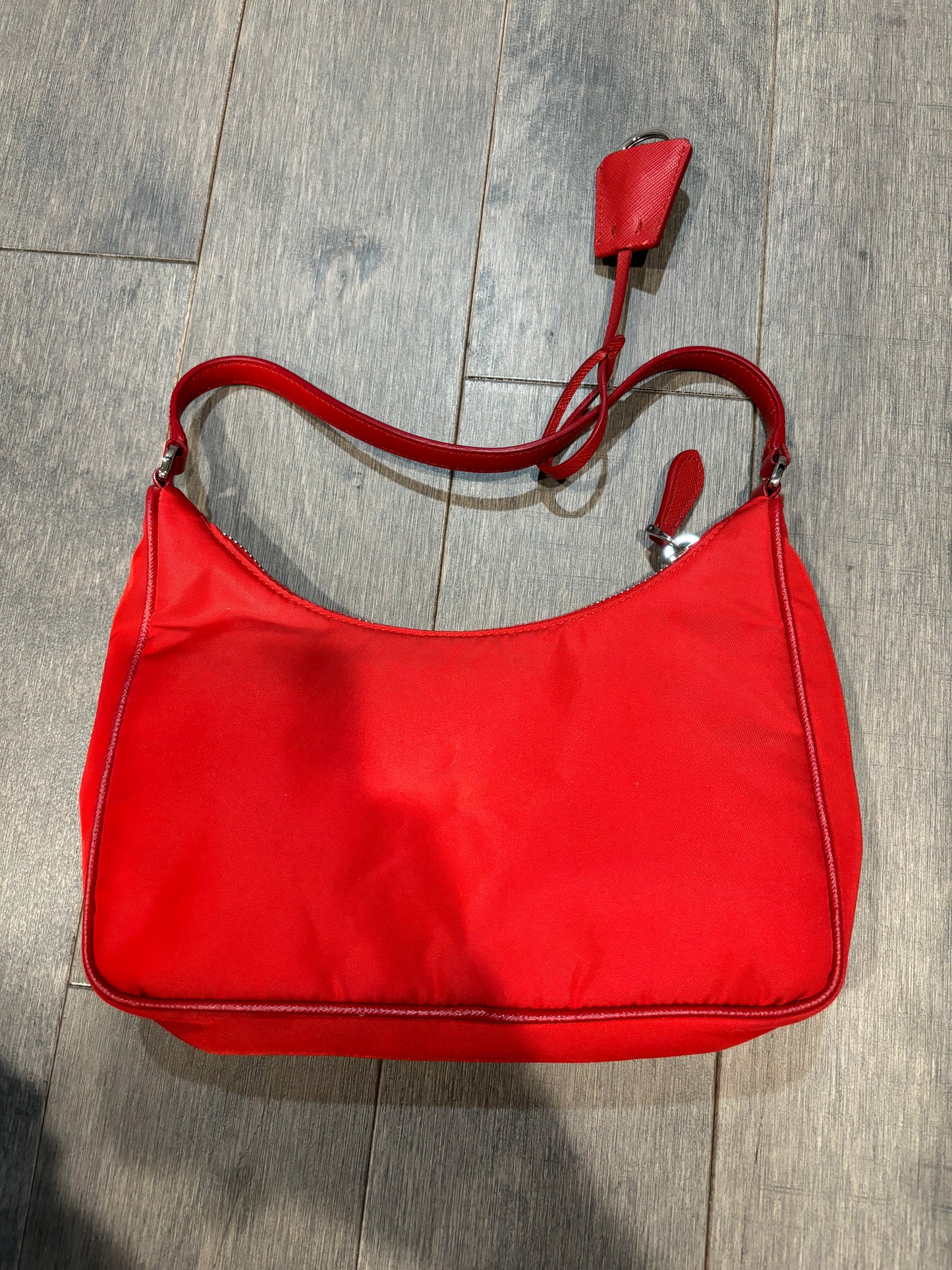 Prada Nylon Side Bag Red