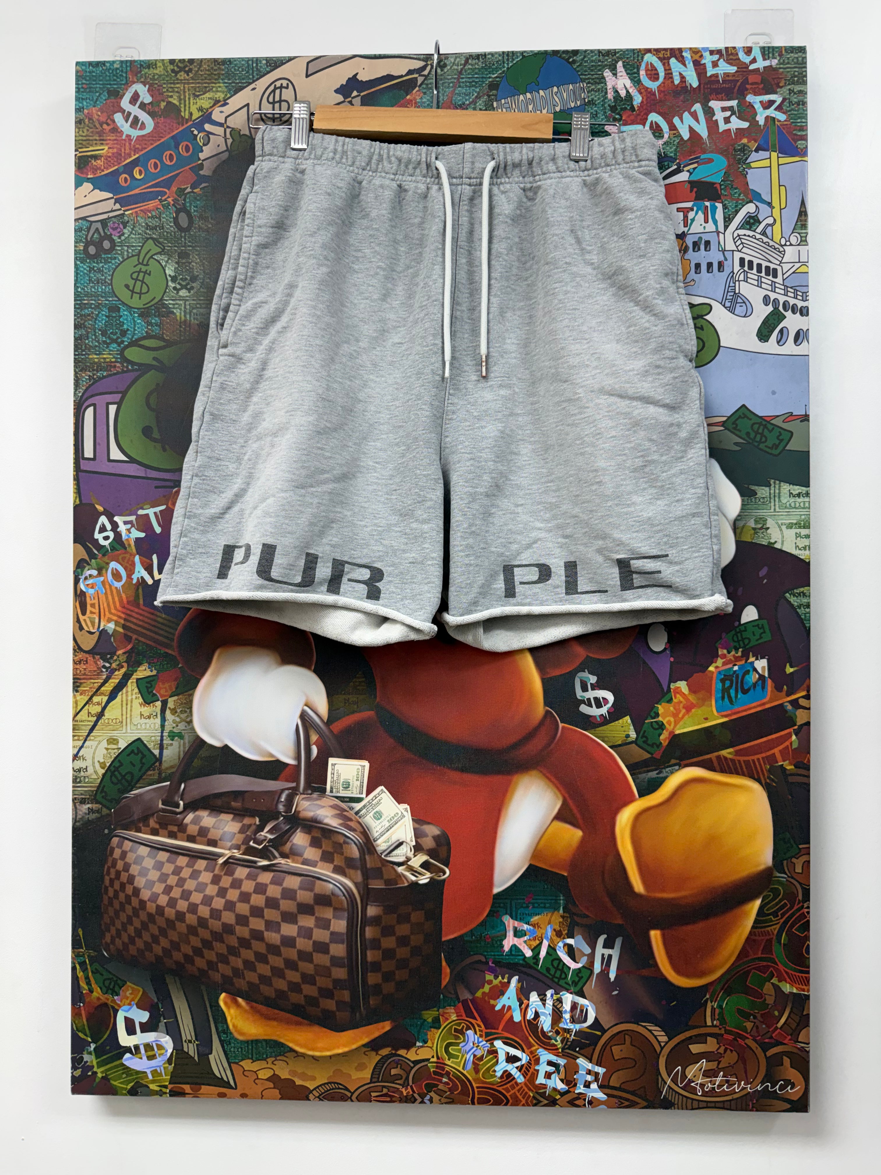 Purple Brand Grey Sweat Shorts Shorts