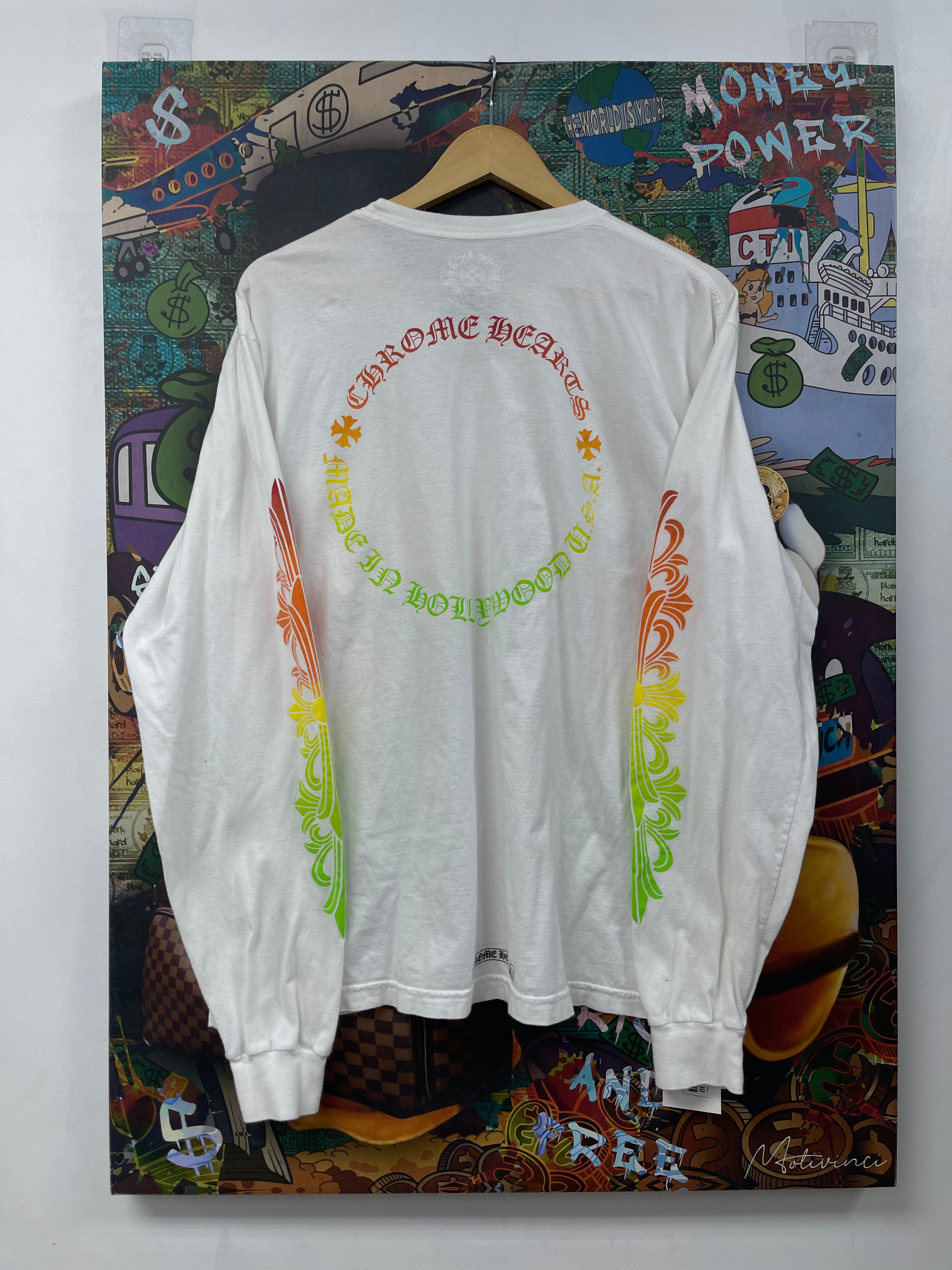 Chrome Hearts White Gradient Floral Long Sleeve