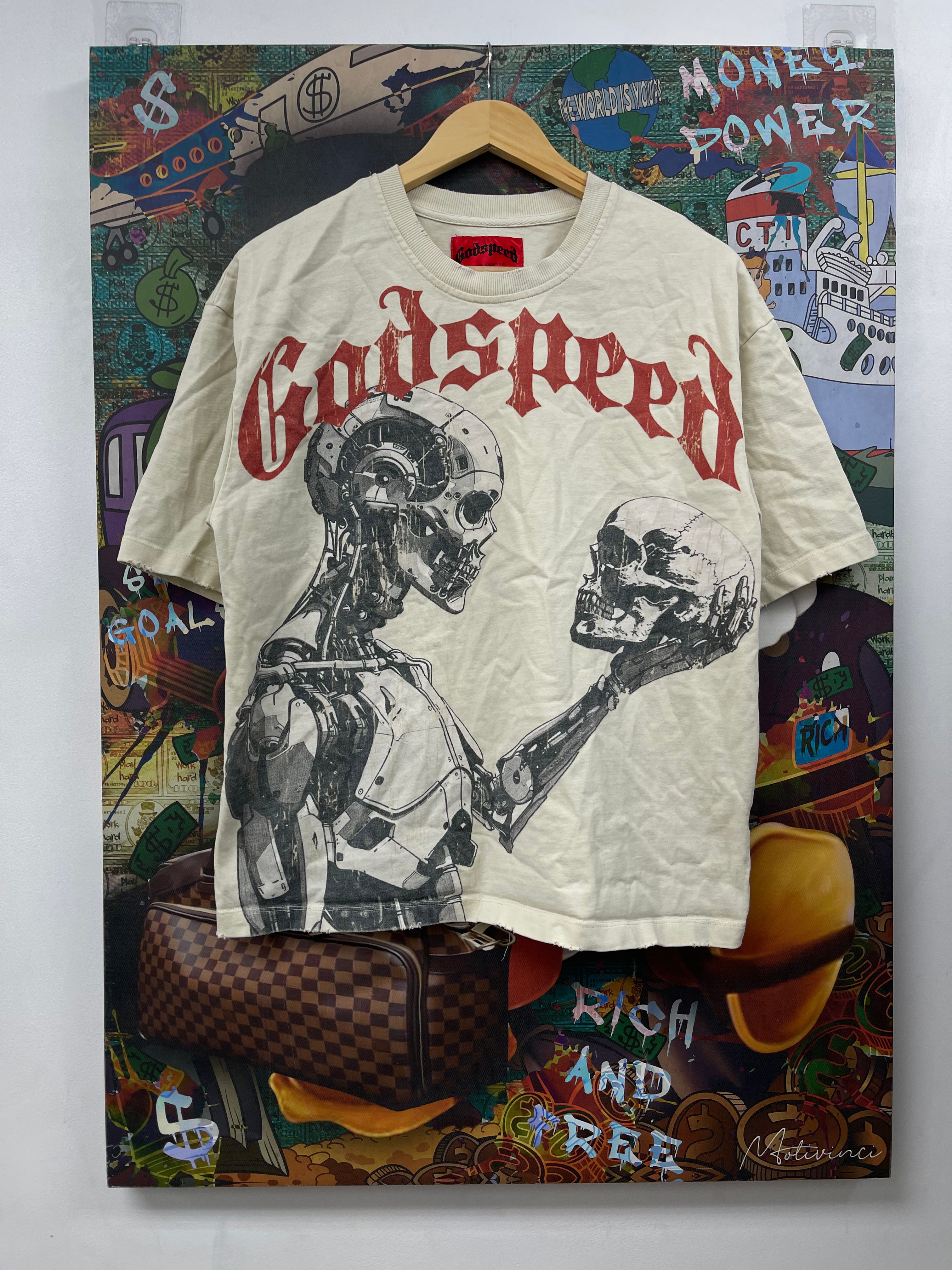 Godspeed Cream Red Mankind Vs AI Tee