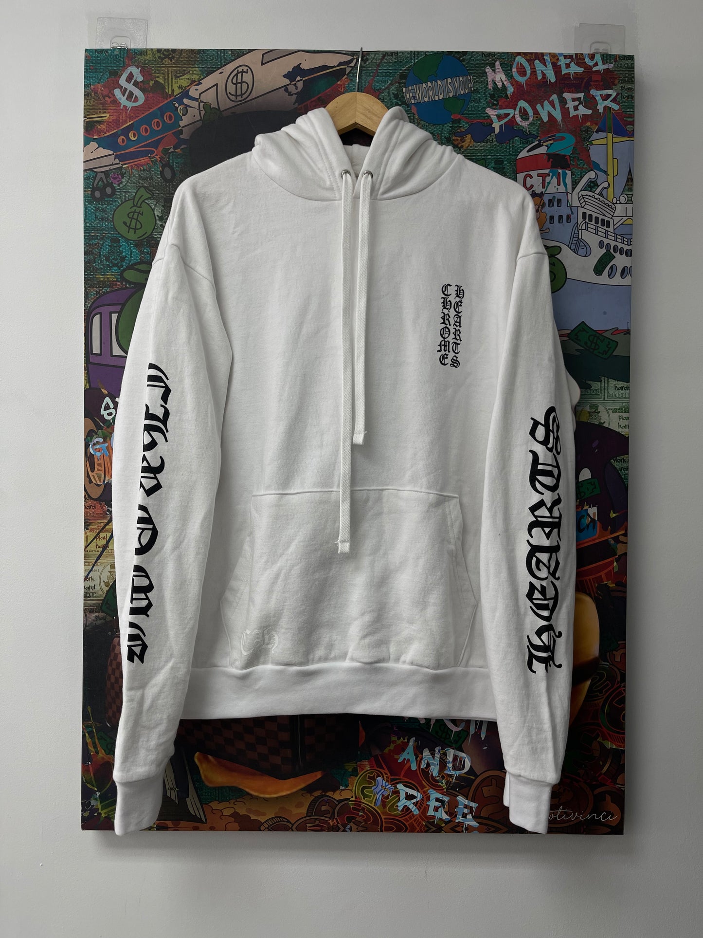 Chrome Hearts White Vertical Hoodie New With Tags
