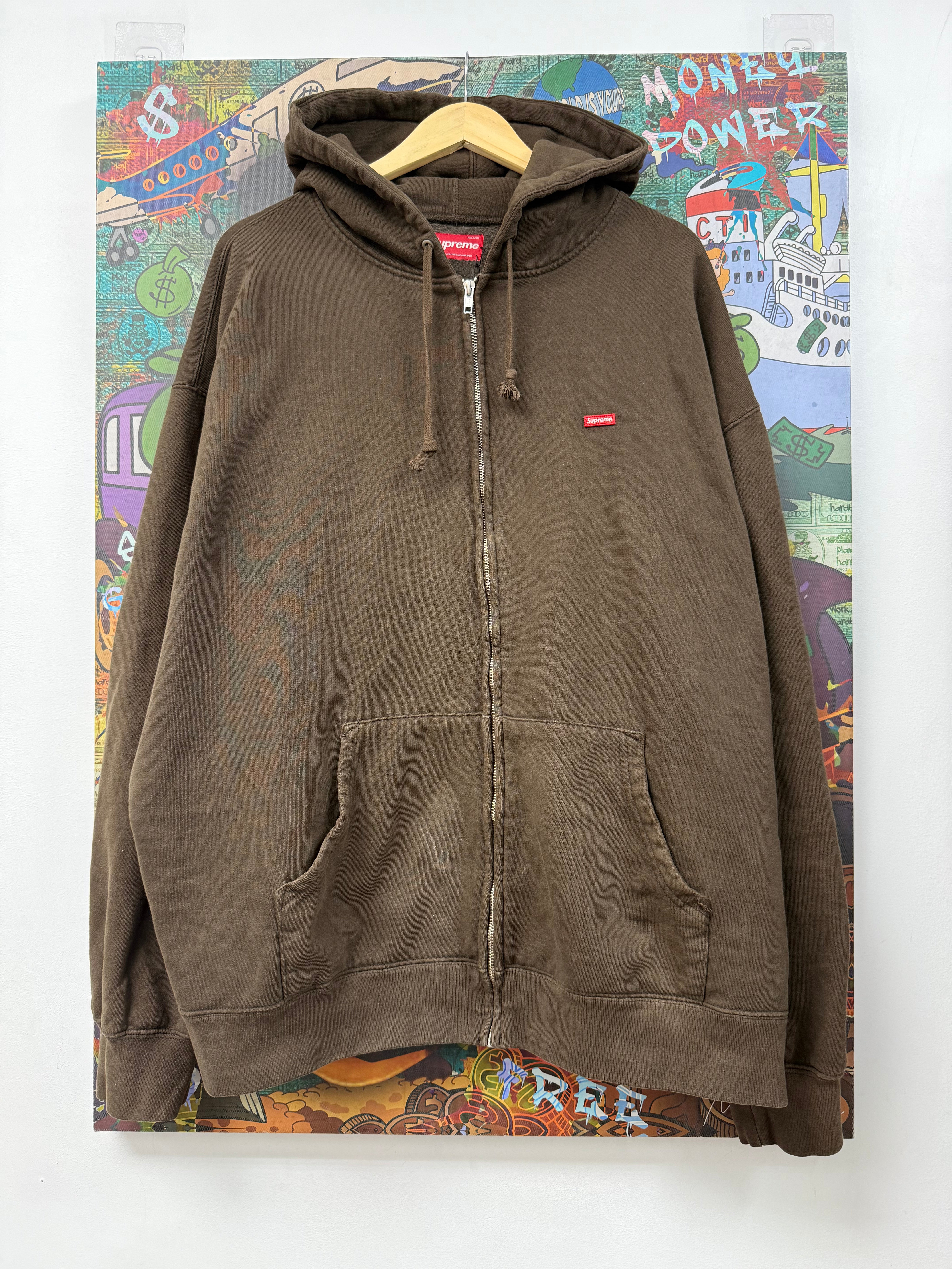 Supreme Brown Small Box Logo Zip Up