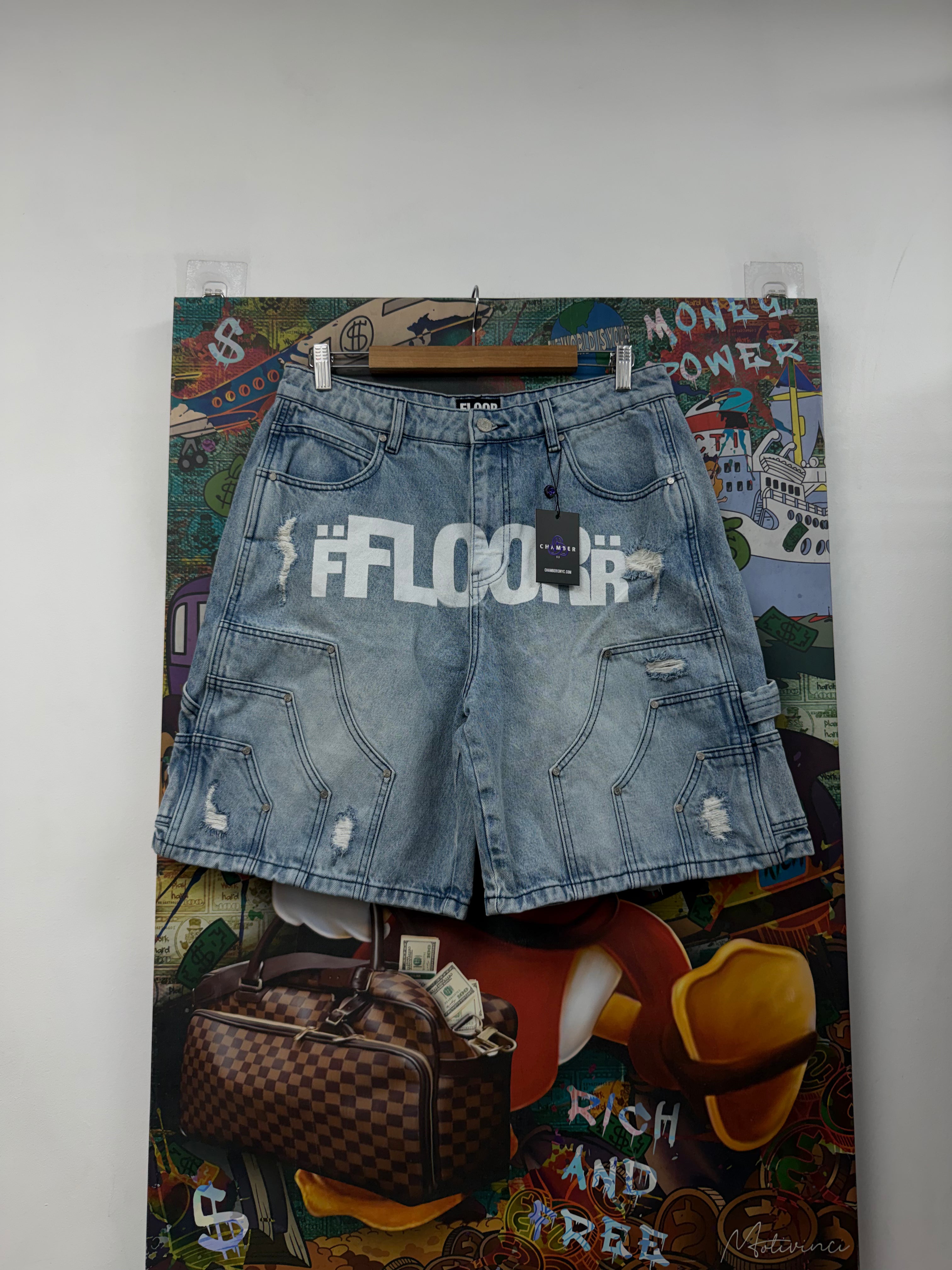 Floor914 Light Wash Shorts