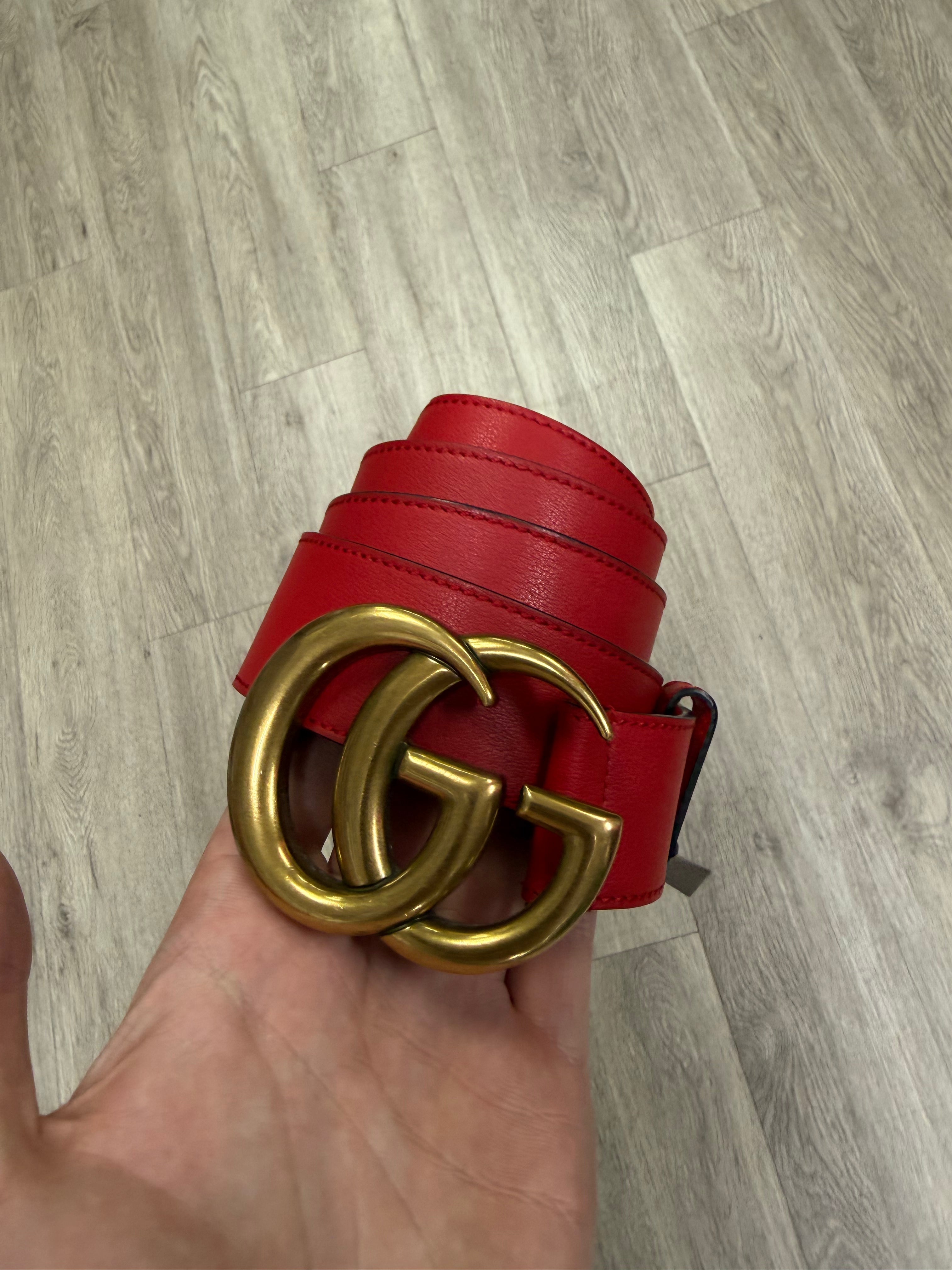 Gucci Red Gold Buckle (100-40) Belt
