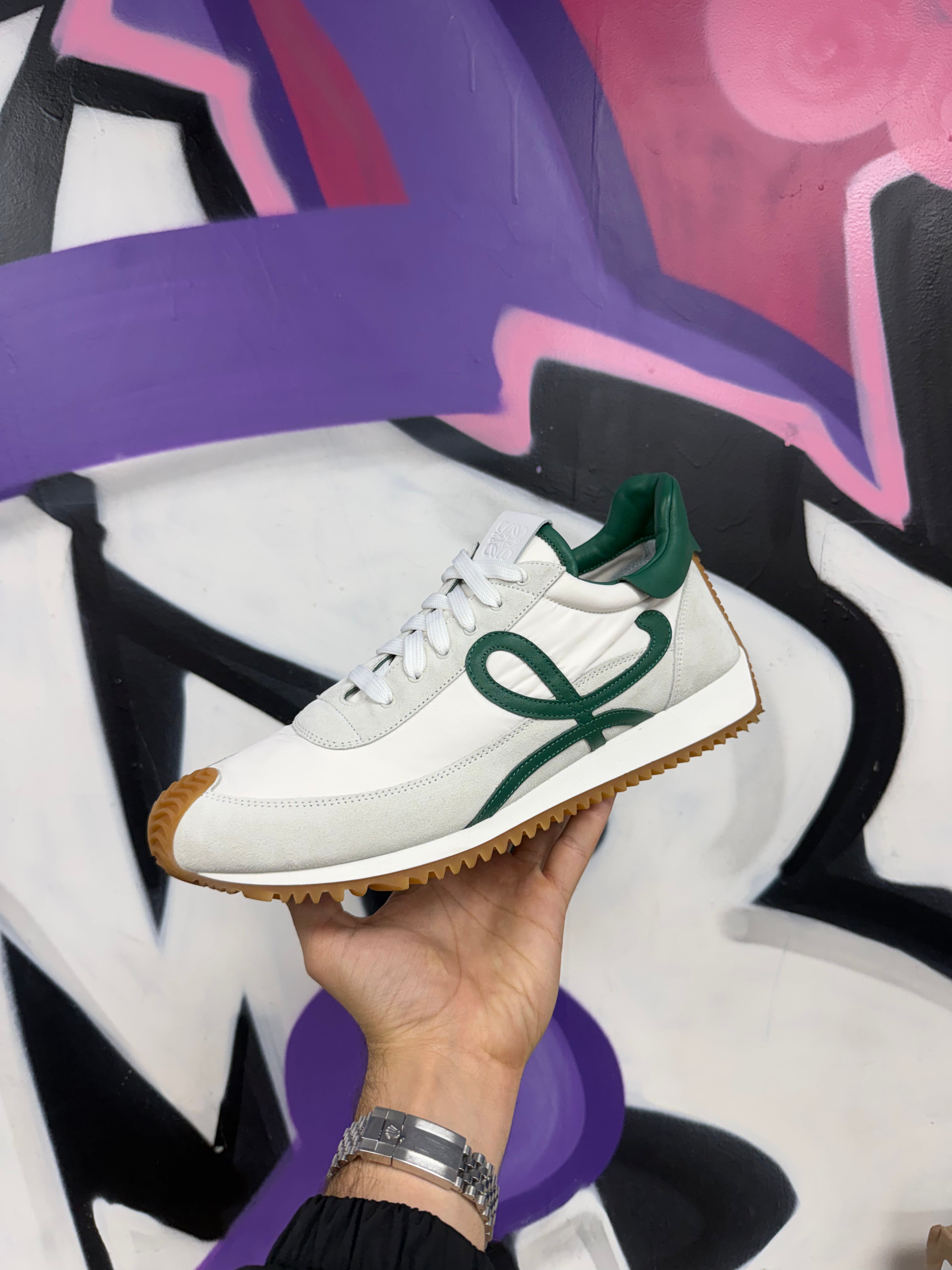Loewe Flow Runner White Green Sneakers