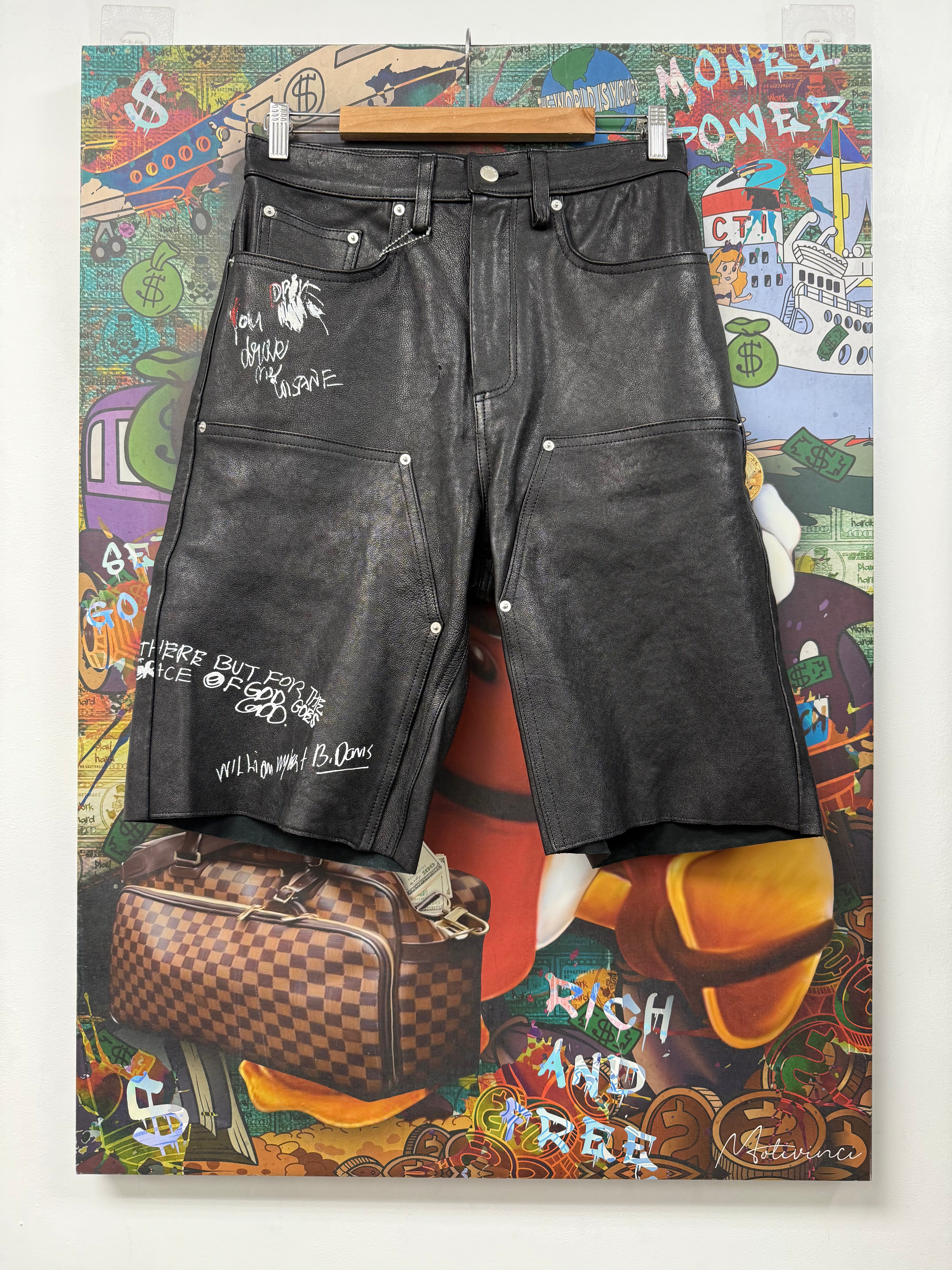 Paly Painted Leather Double Knee Shorts