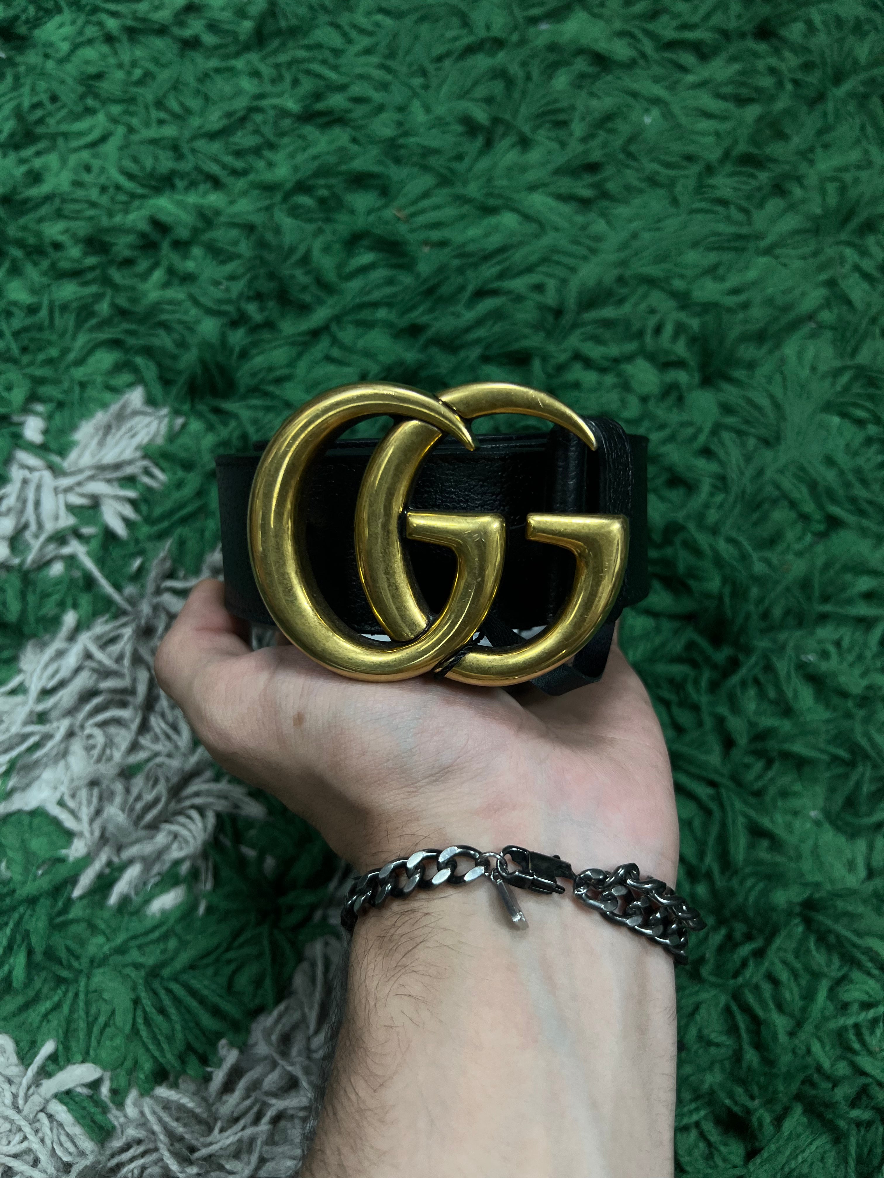 Gucci Black Gold GG (85-34) Belt