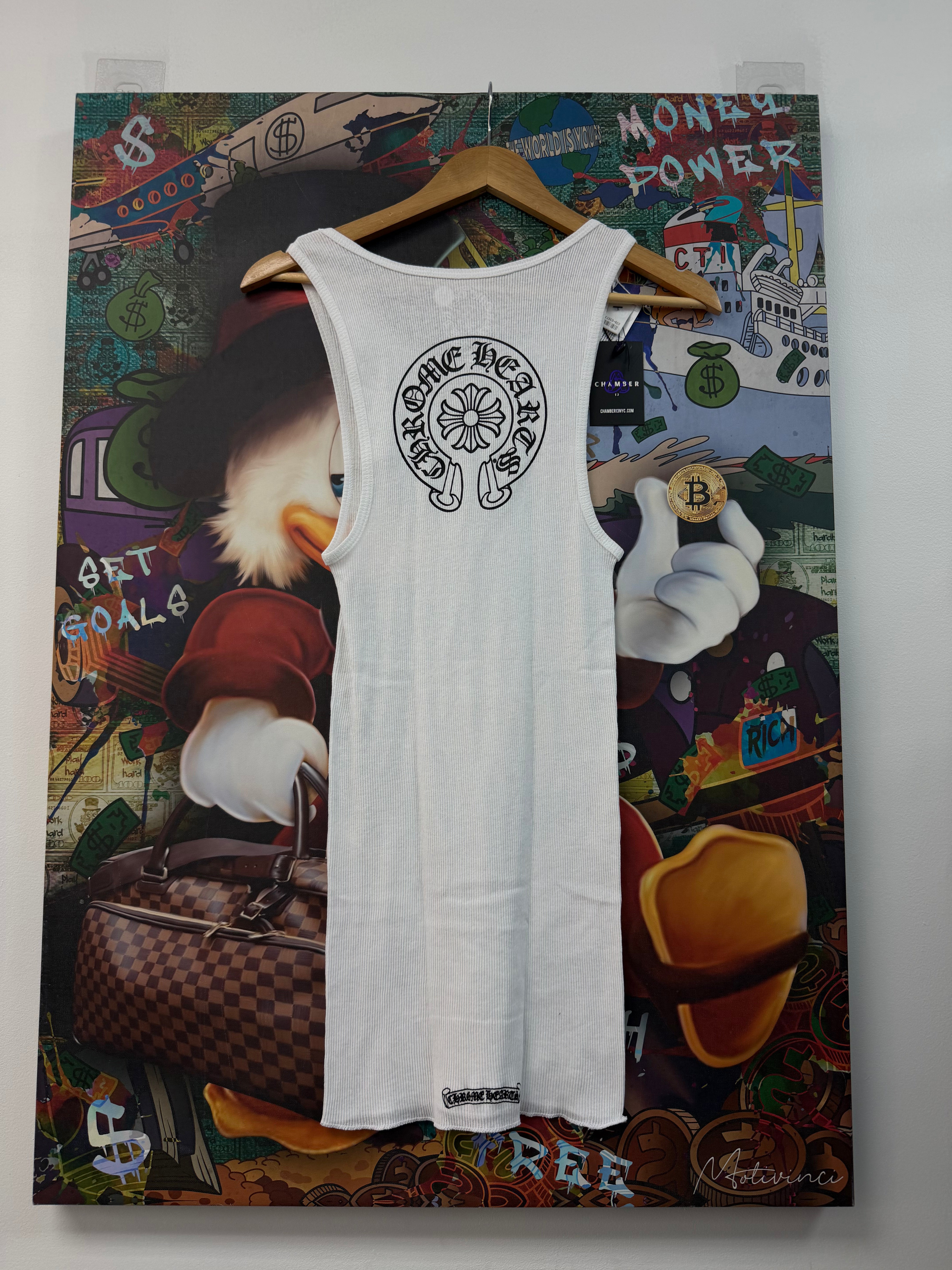 Chrome Hearts White Horseshoe Tank Top