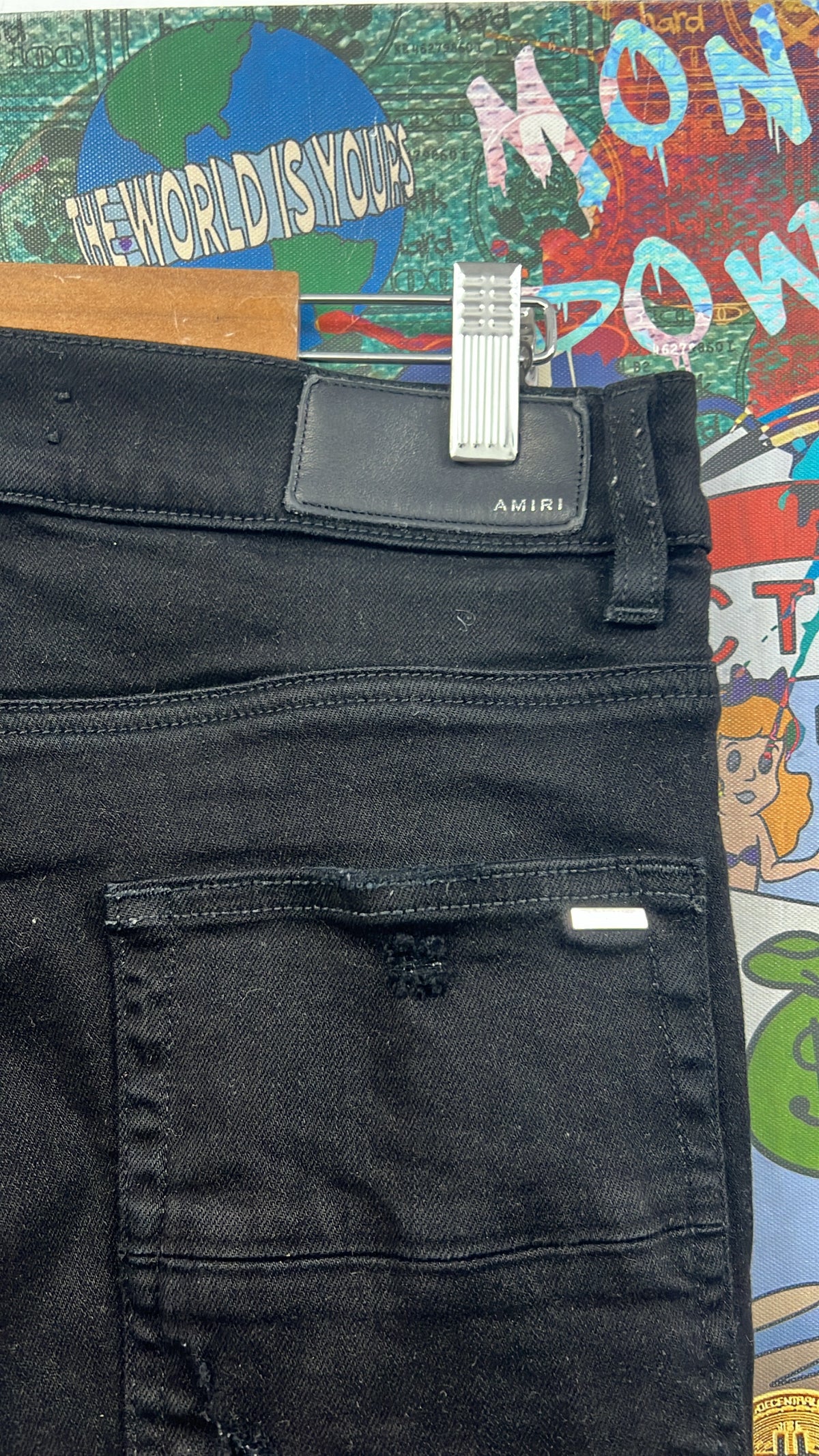 Amiri Black Ripped Thrasher Jeans