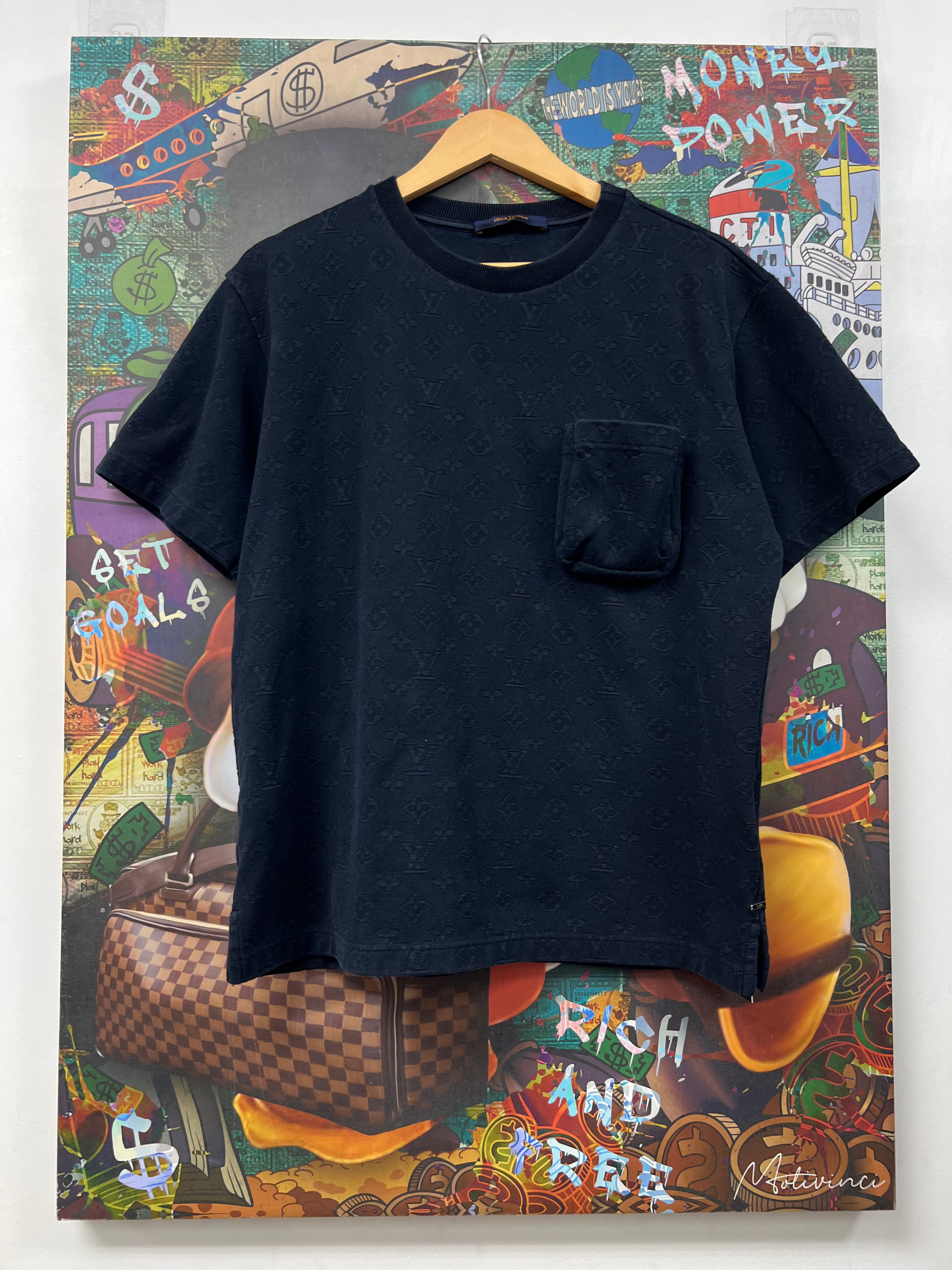 Louis Vuitton Navy 3D Monogram Pocket Tee