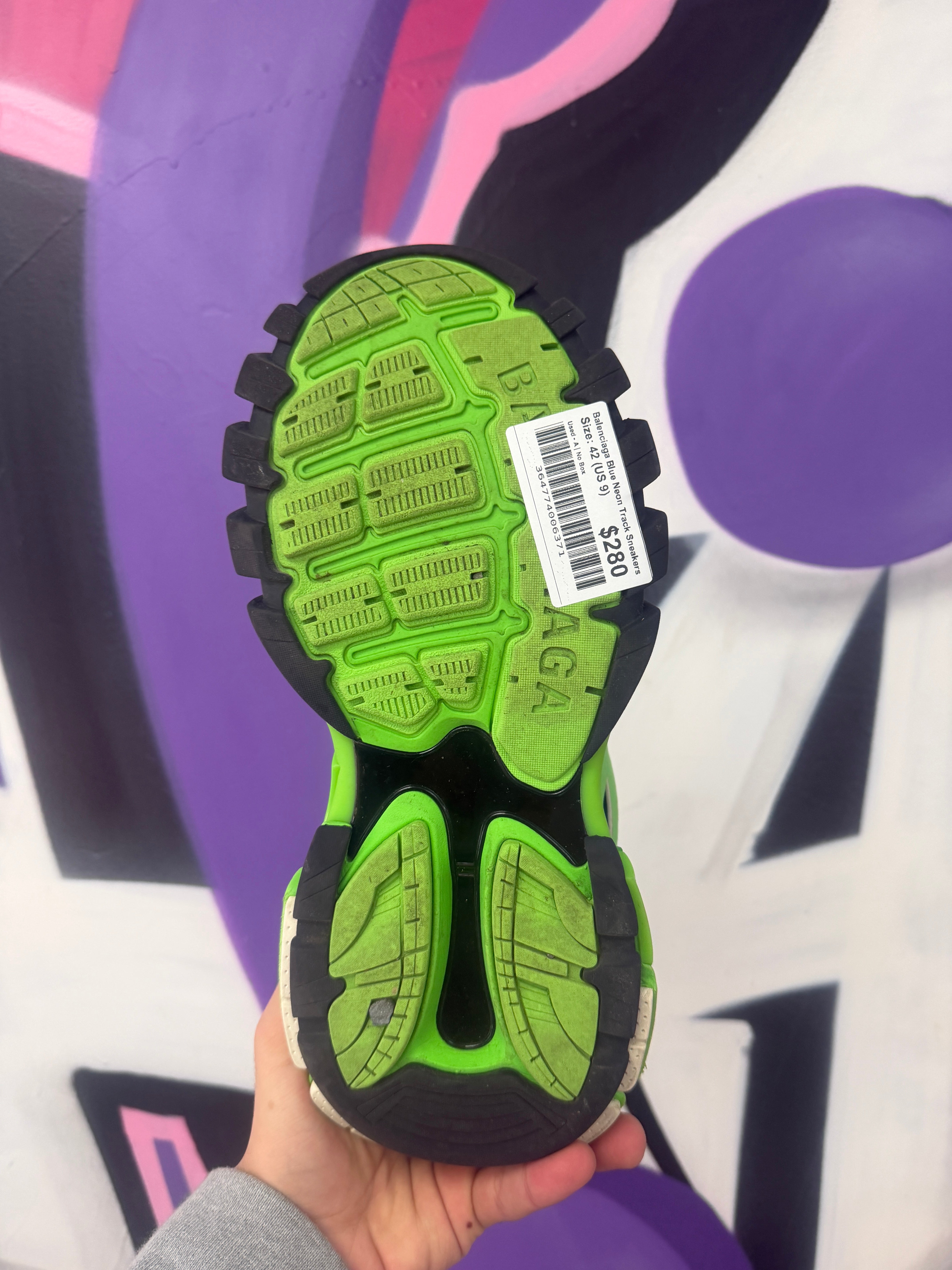 Balenciaga Blue Neon Track Sneakers