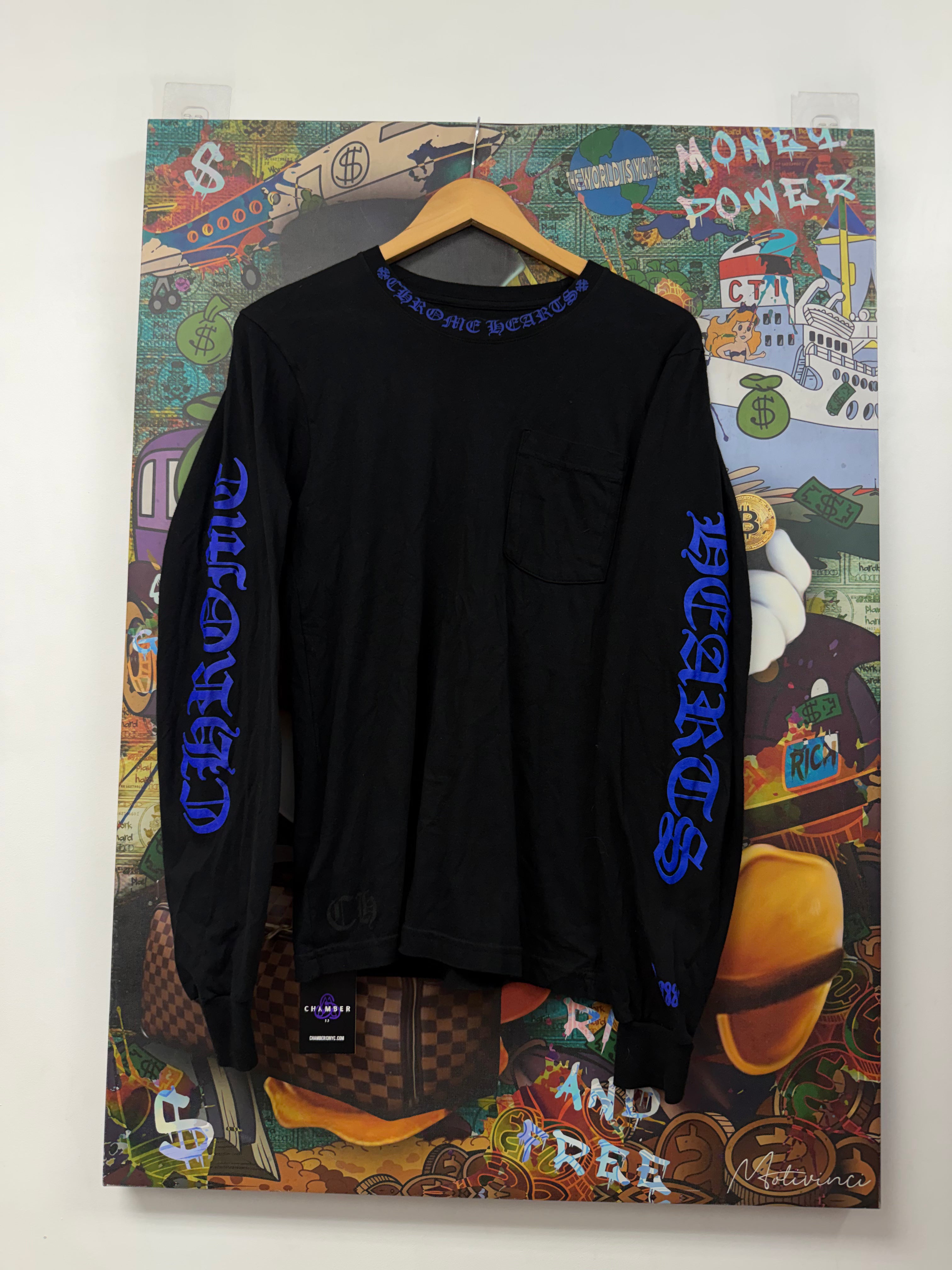 Chrome Hearts Black Blue Neck Logo 1988 Long Sleeve