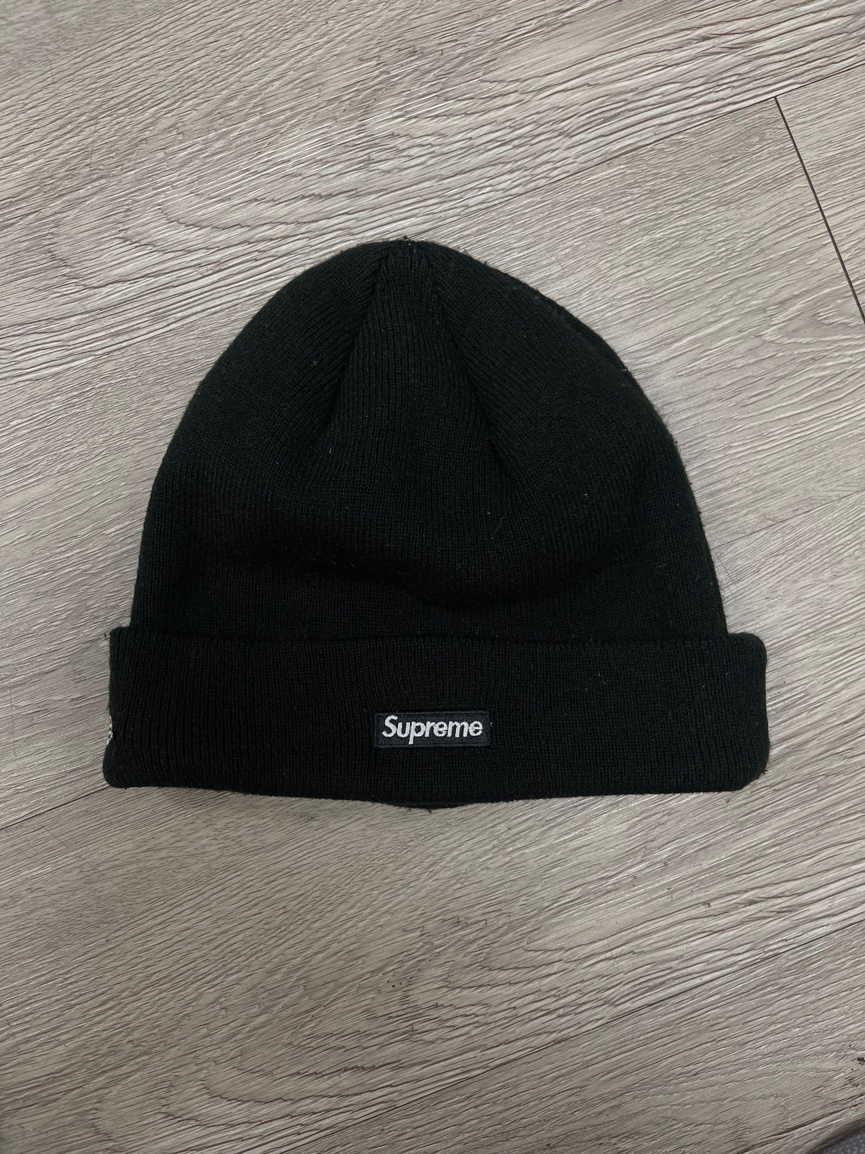Supreme Black White S Logo Beanie
