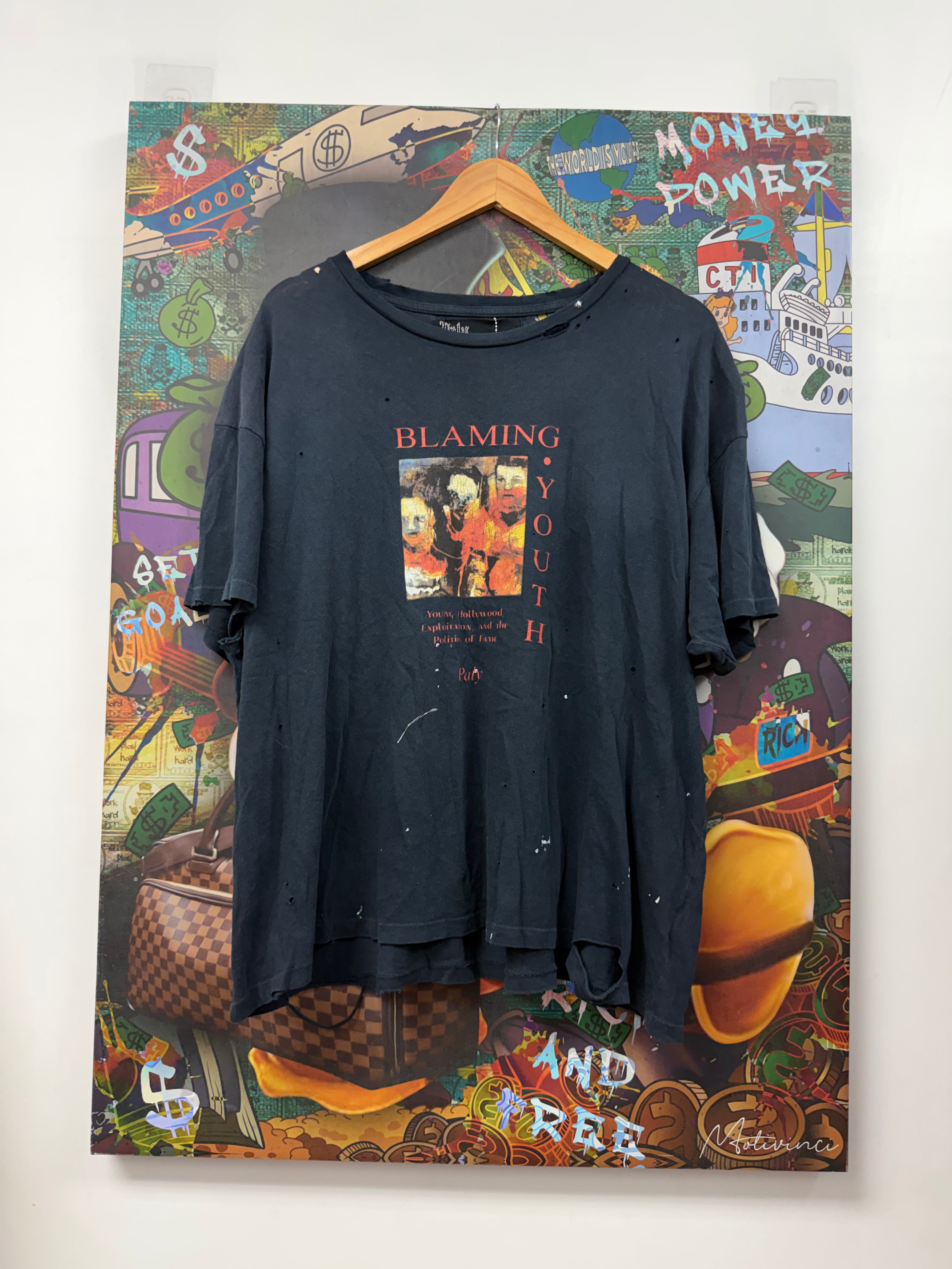 Paly Navy Red Blaming Youth Tee