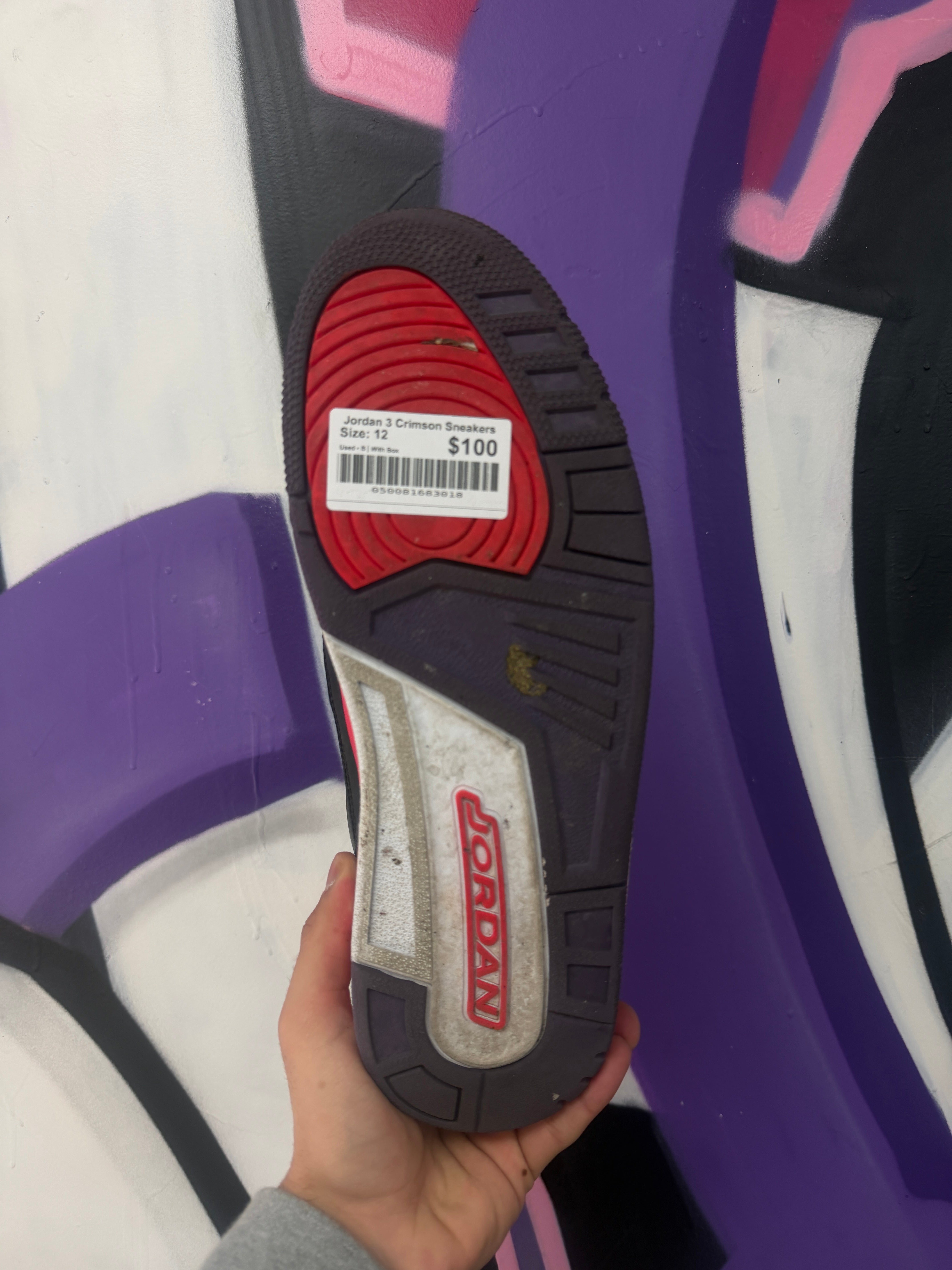 Jordan 3 Crimson Sneakers