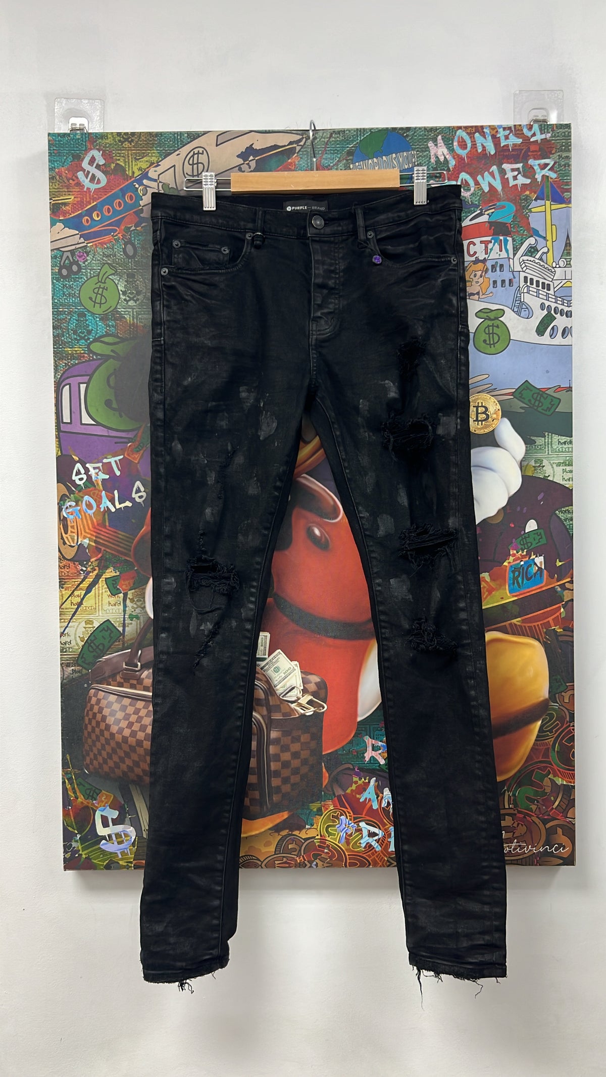 Purple Brand Black Wax P001 Jeans