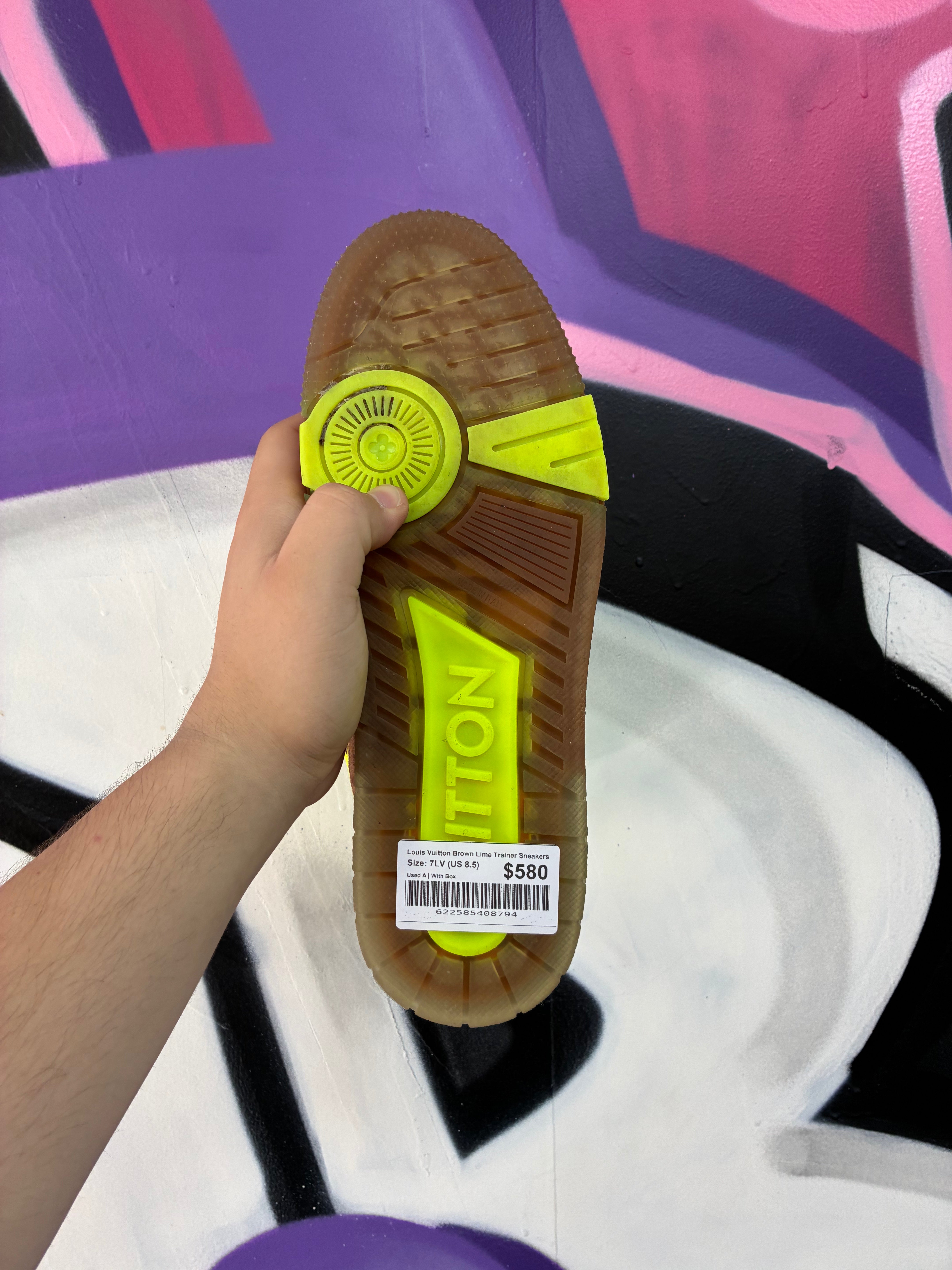 Louis Vuitton Brown Lime Trainer Sneakers