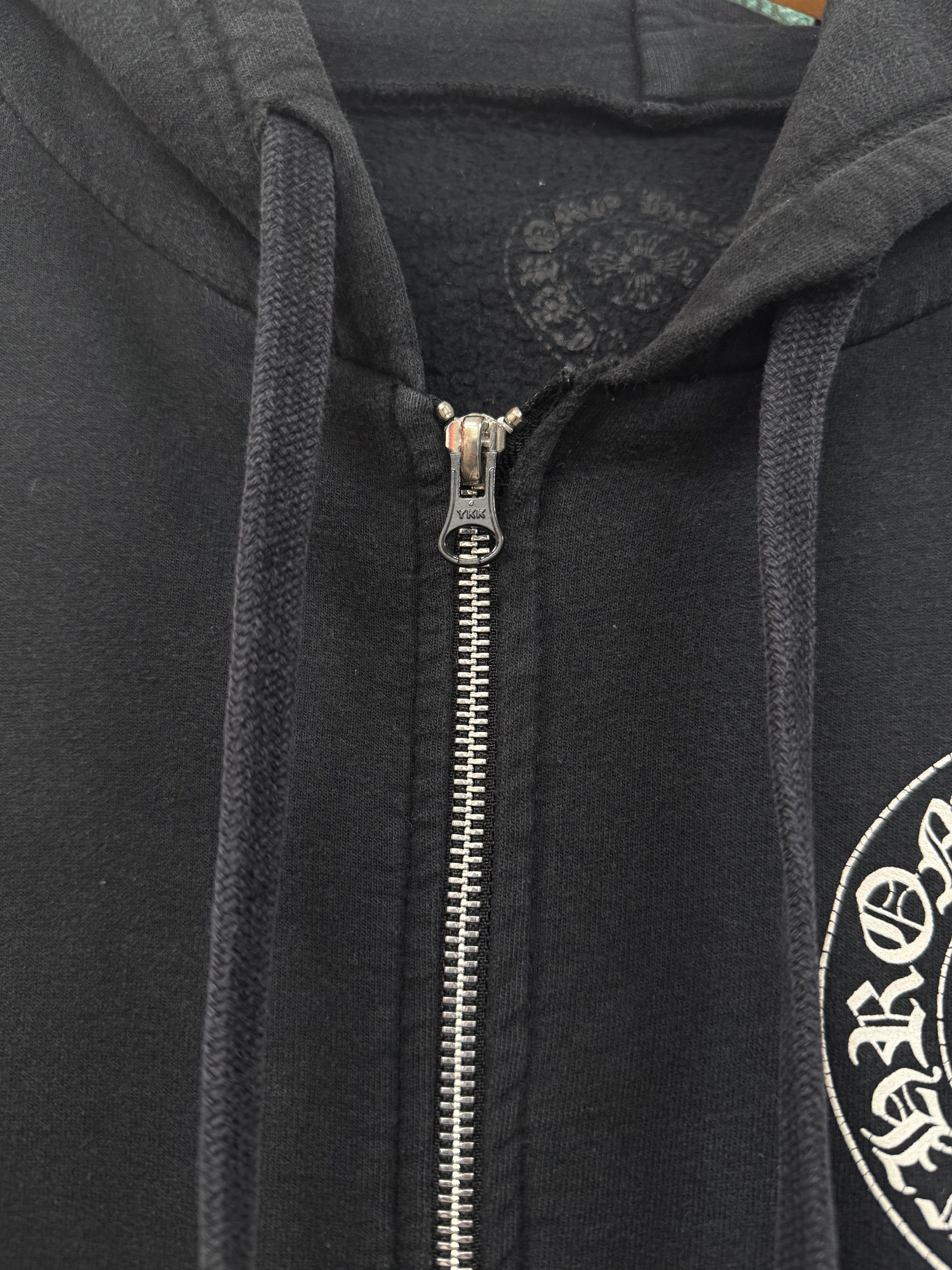 Chrome Hearts Black Floral Horseshoe Zip Up