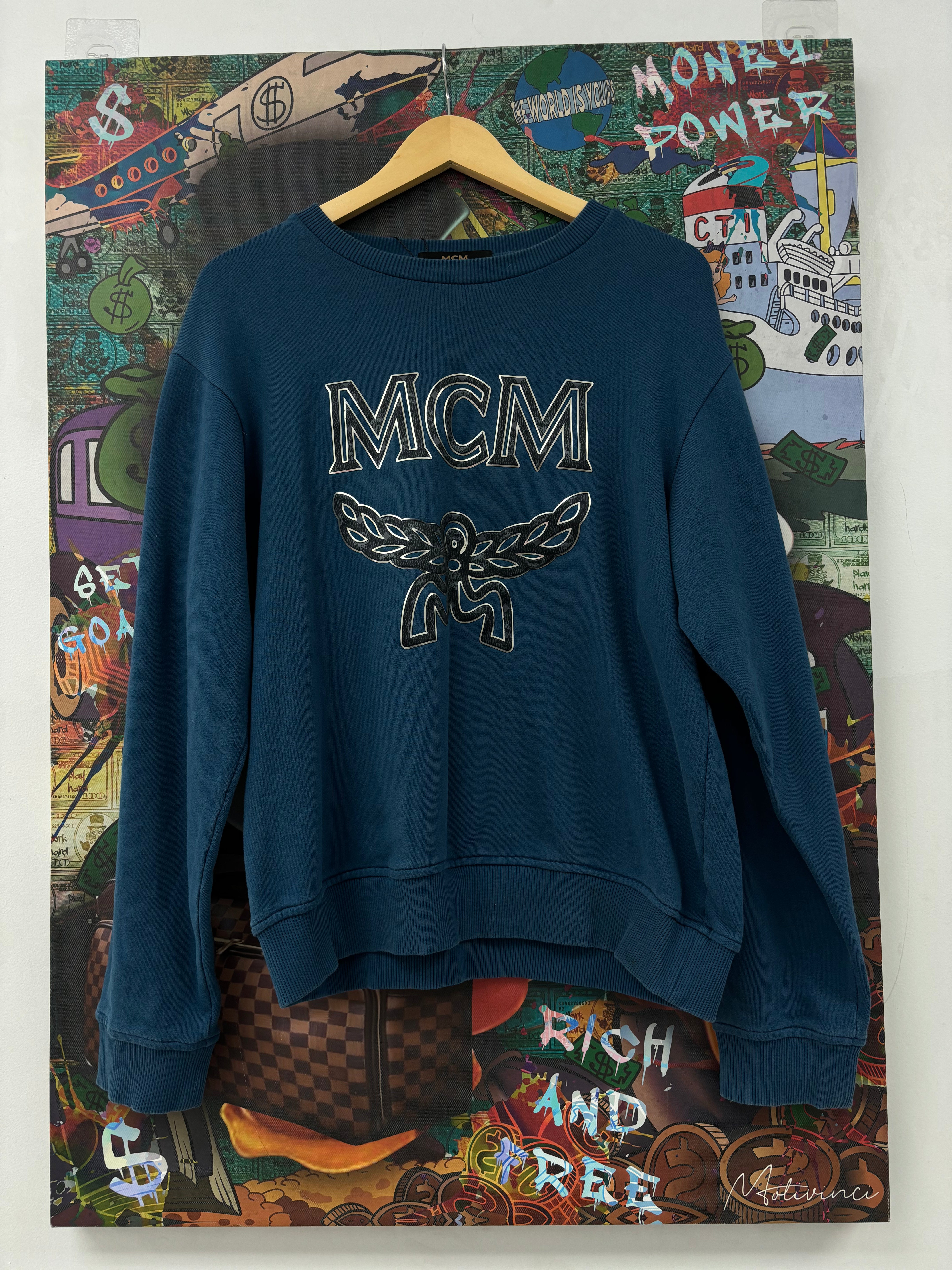 MCM Crewneck Blue Used Medium