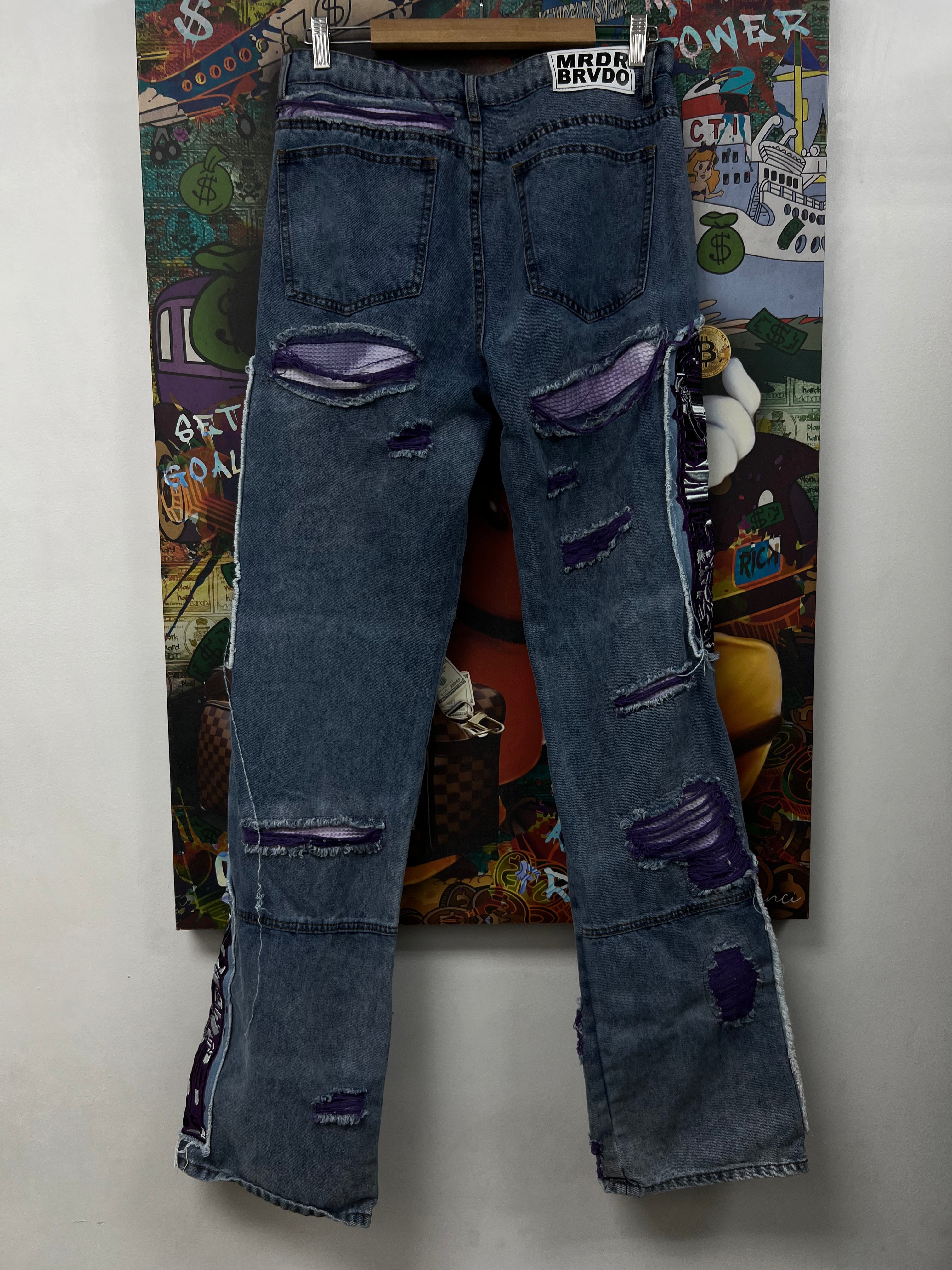 Who Decides War Purple Jesus (Altered Fits 32) Jeans