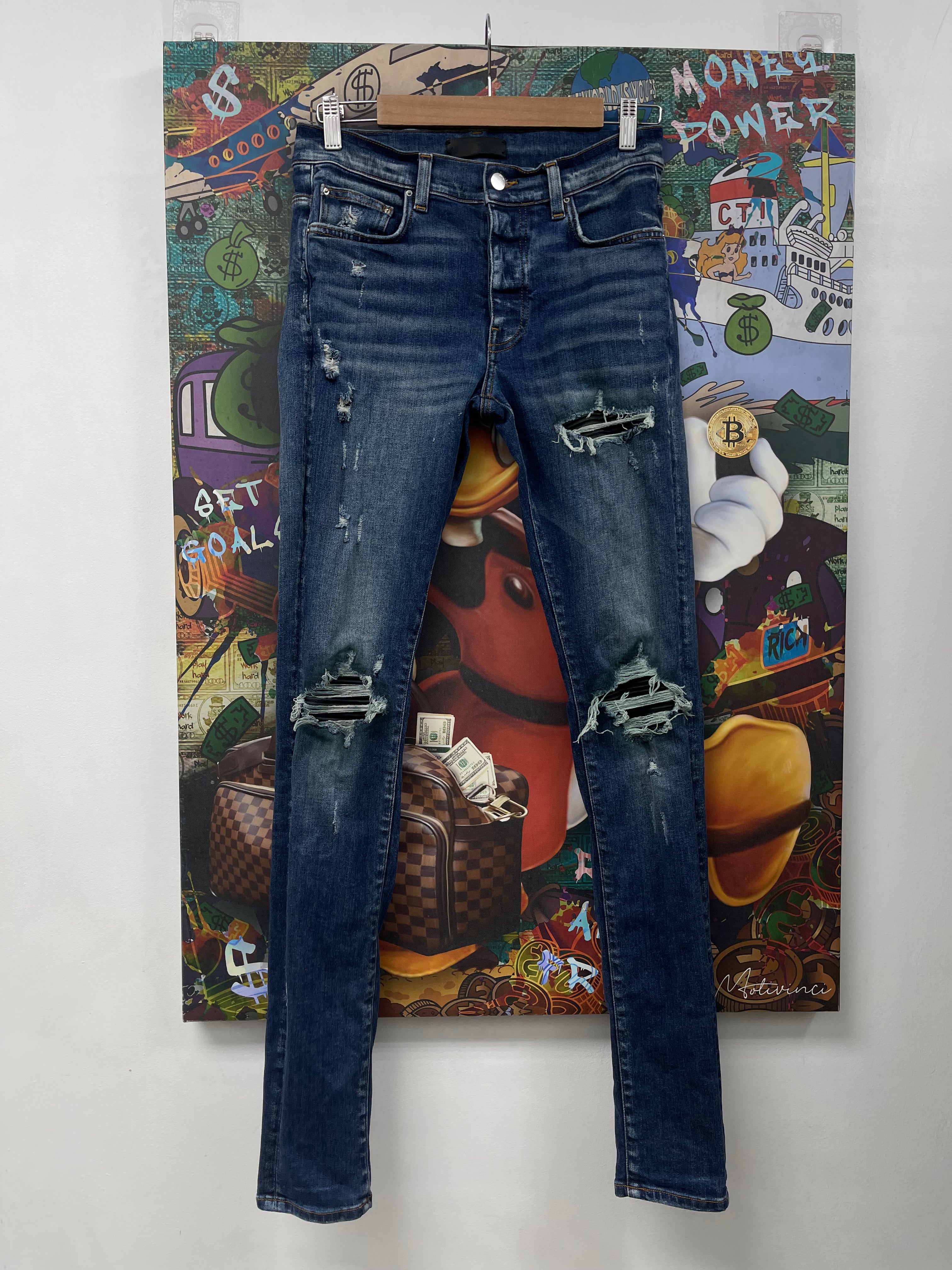 Amiri MX1 Deep Classic Black Patch Jeans