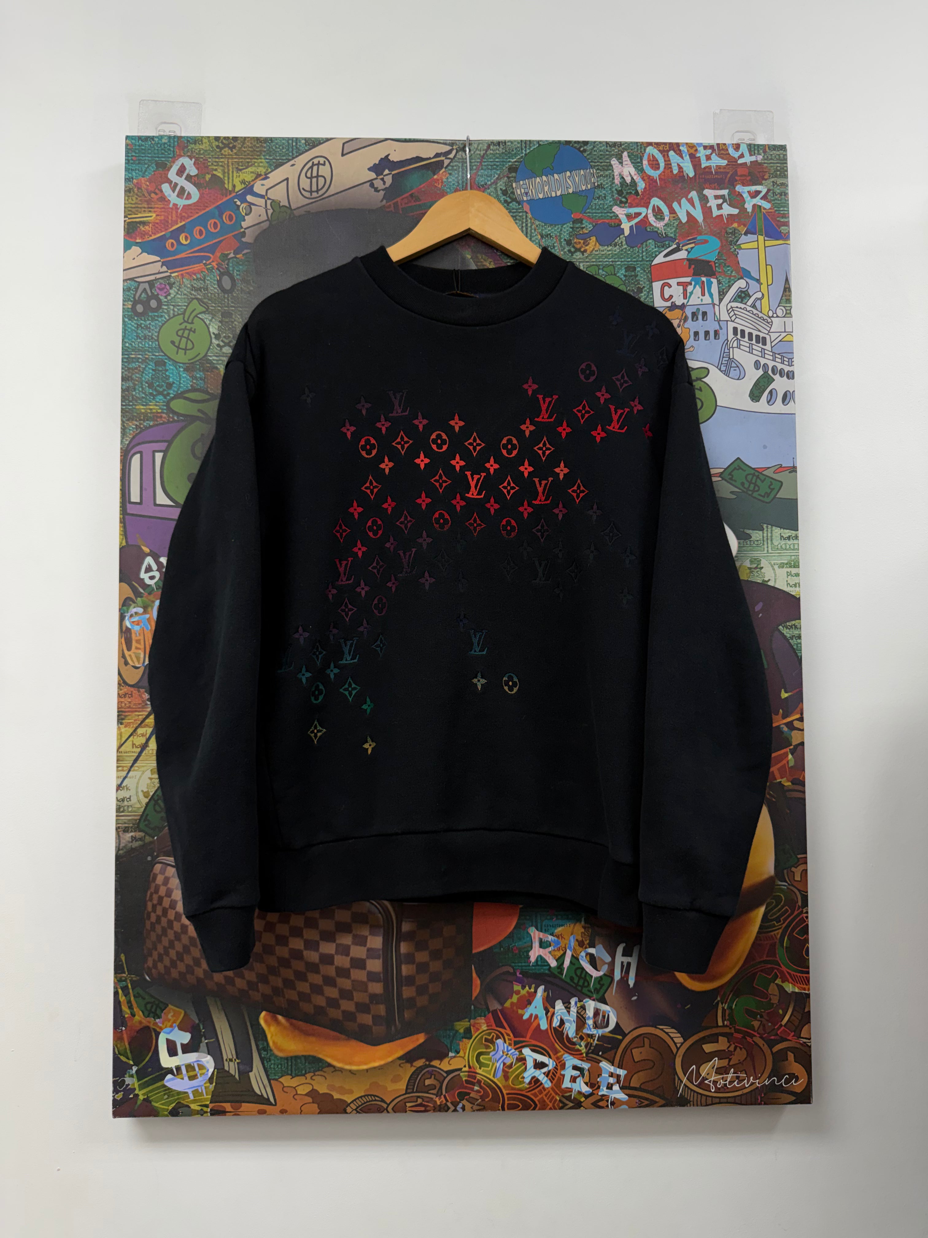 Louis Vuitton Black Gradient Multi Crewneck