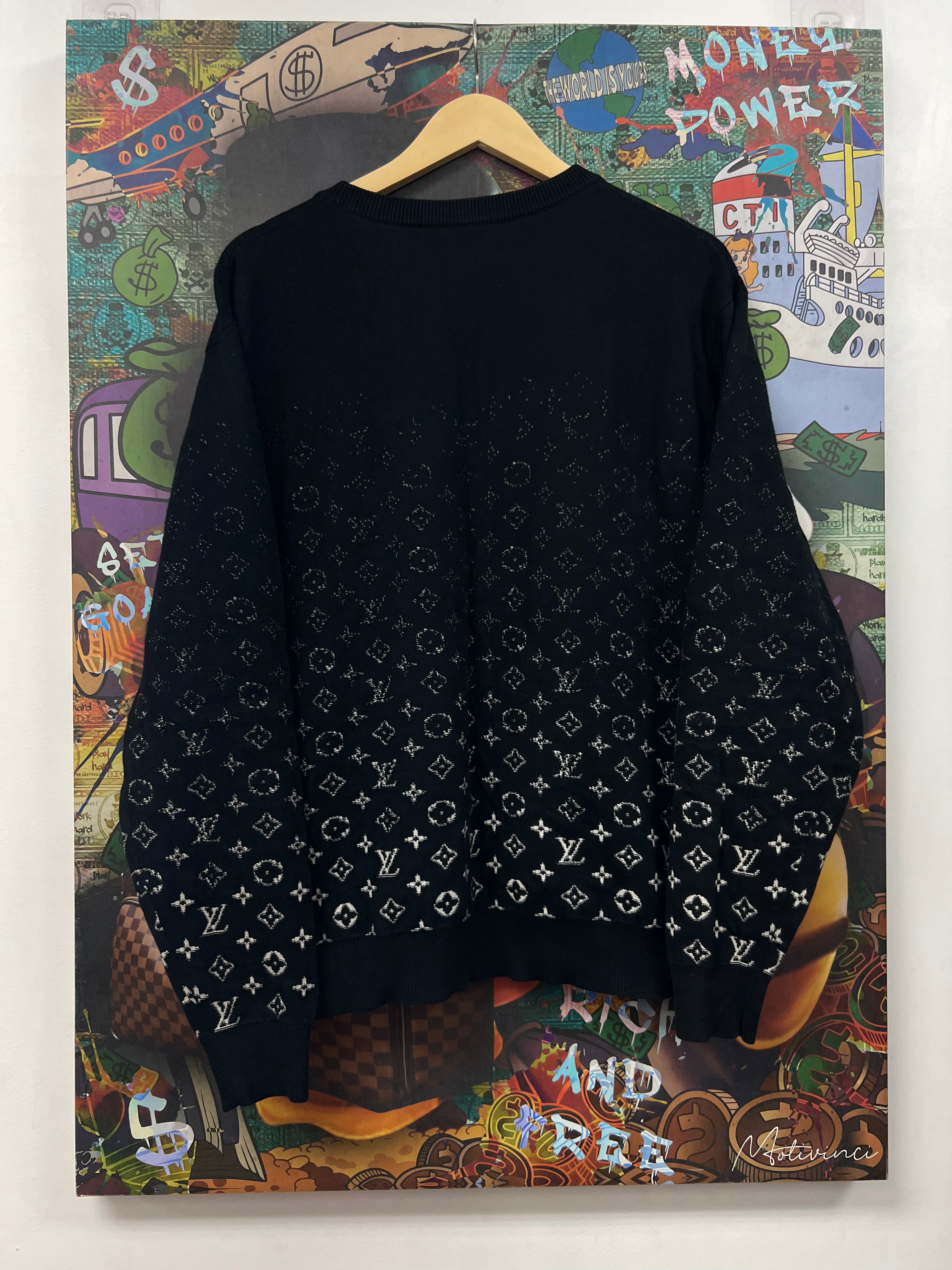 Louis Vuitton Black White Gradient Monogram Crewneck