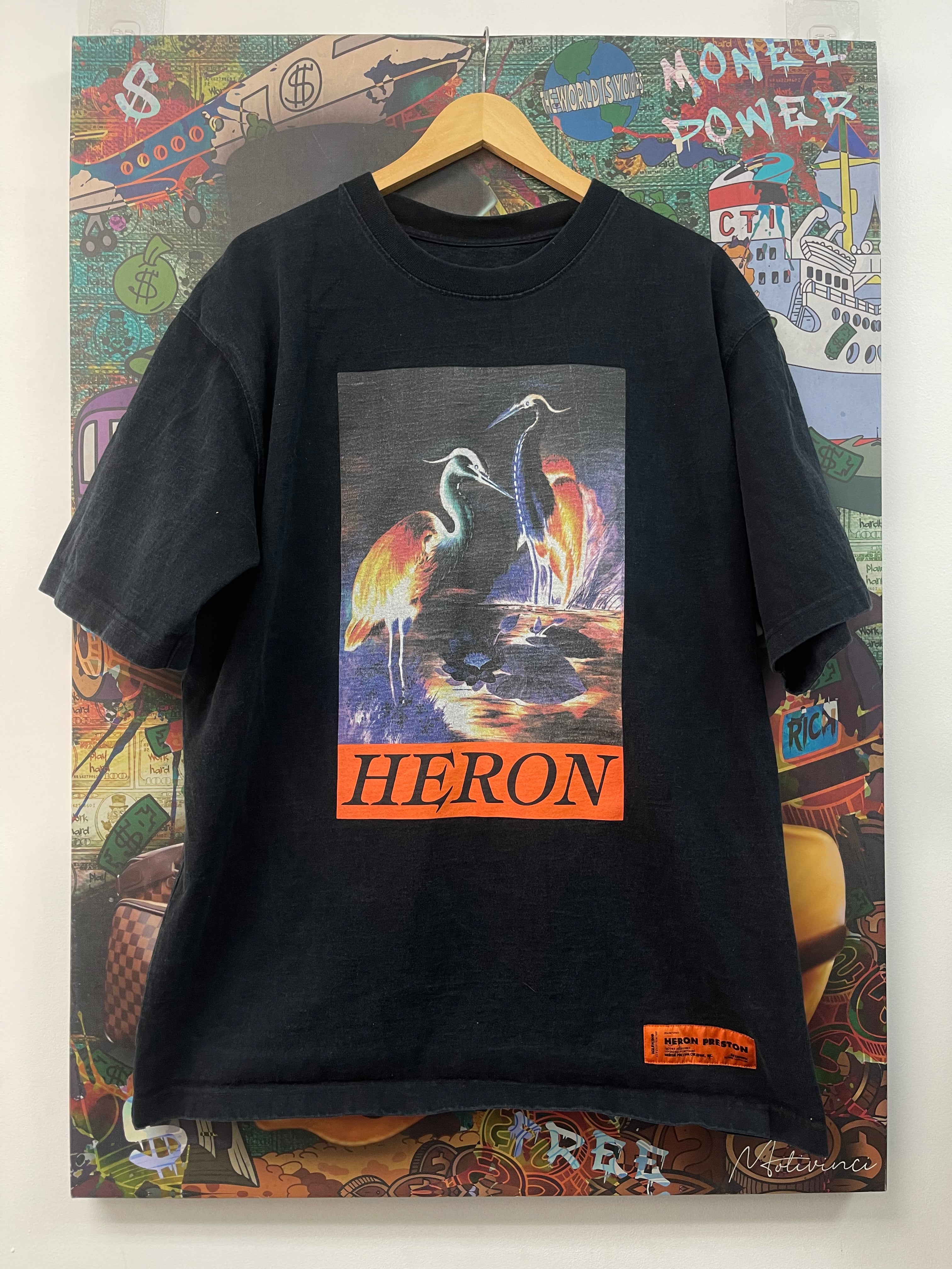 Heron Preston Navy Wash Swan Tee