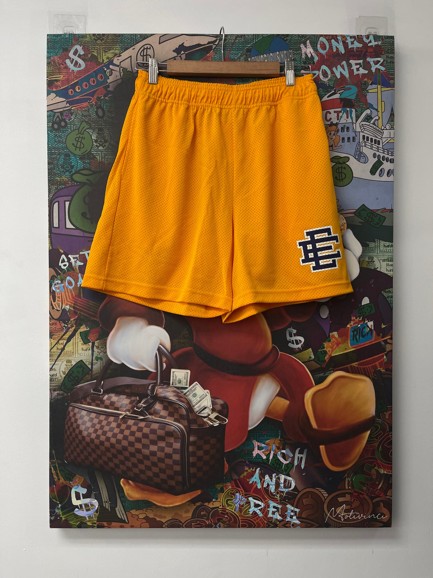 EE Shorts Gold Navy New