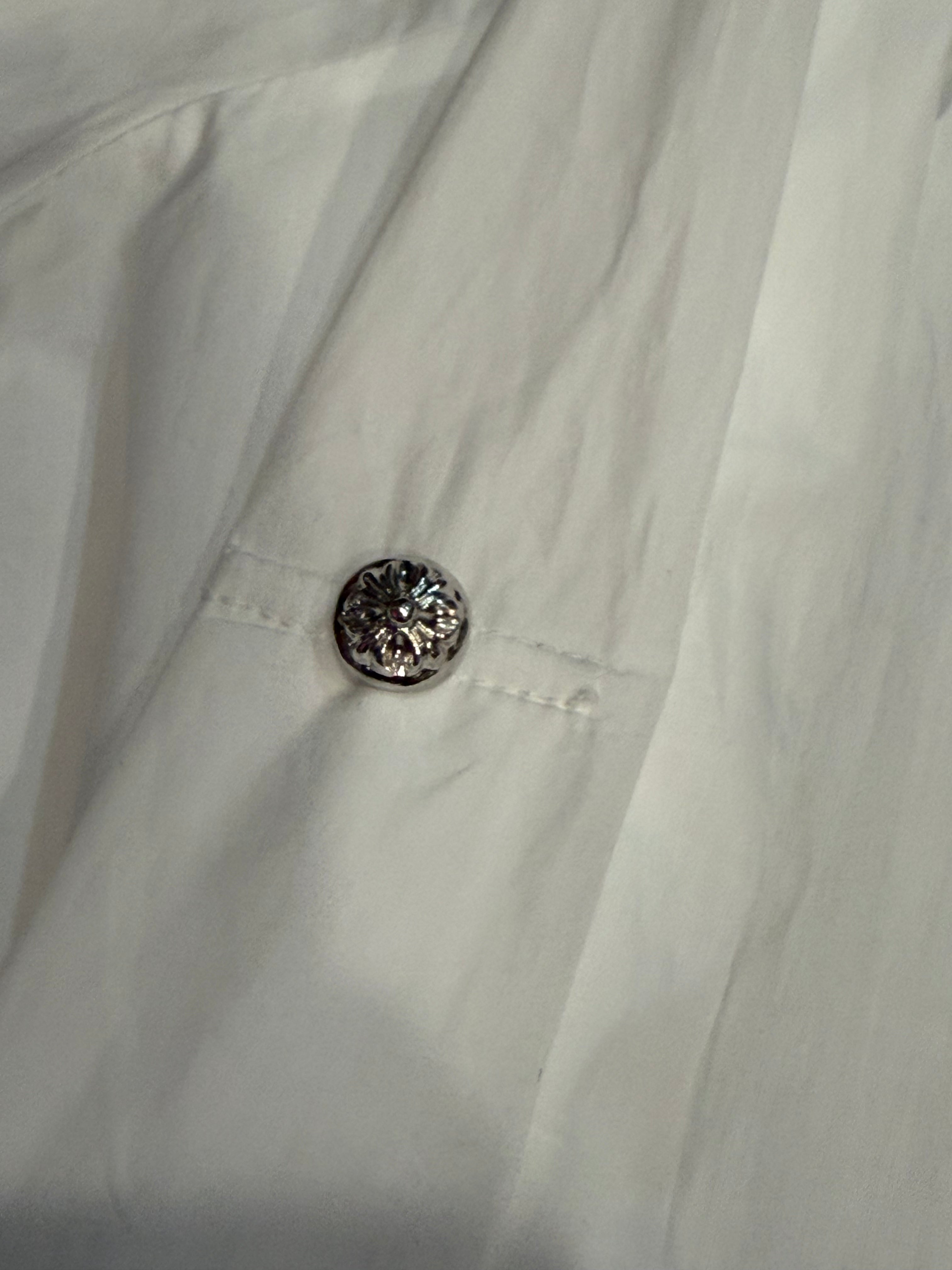 Chrome Hearts White Cross Patch Button Up