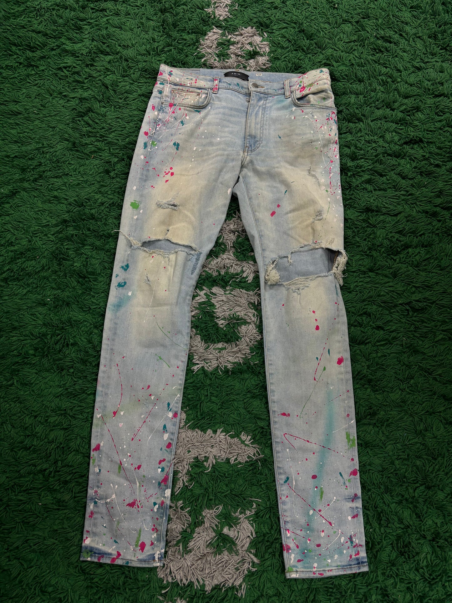 Amiri Paint Splatter Jeans Used 34