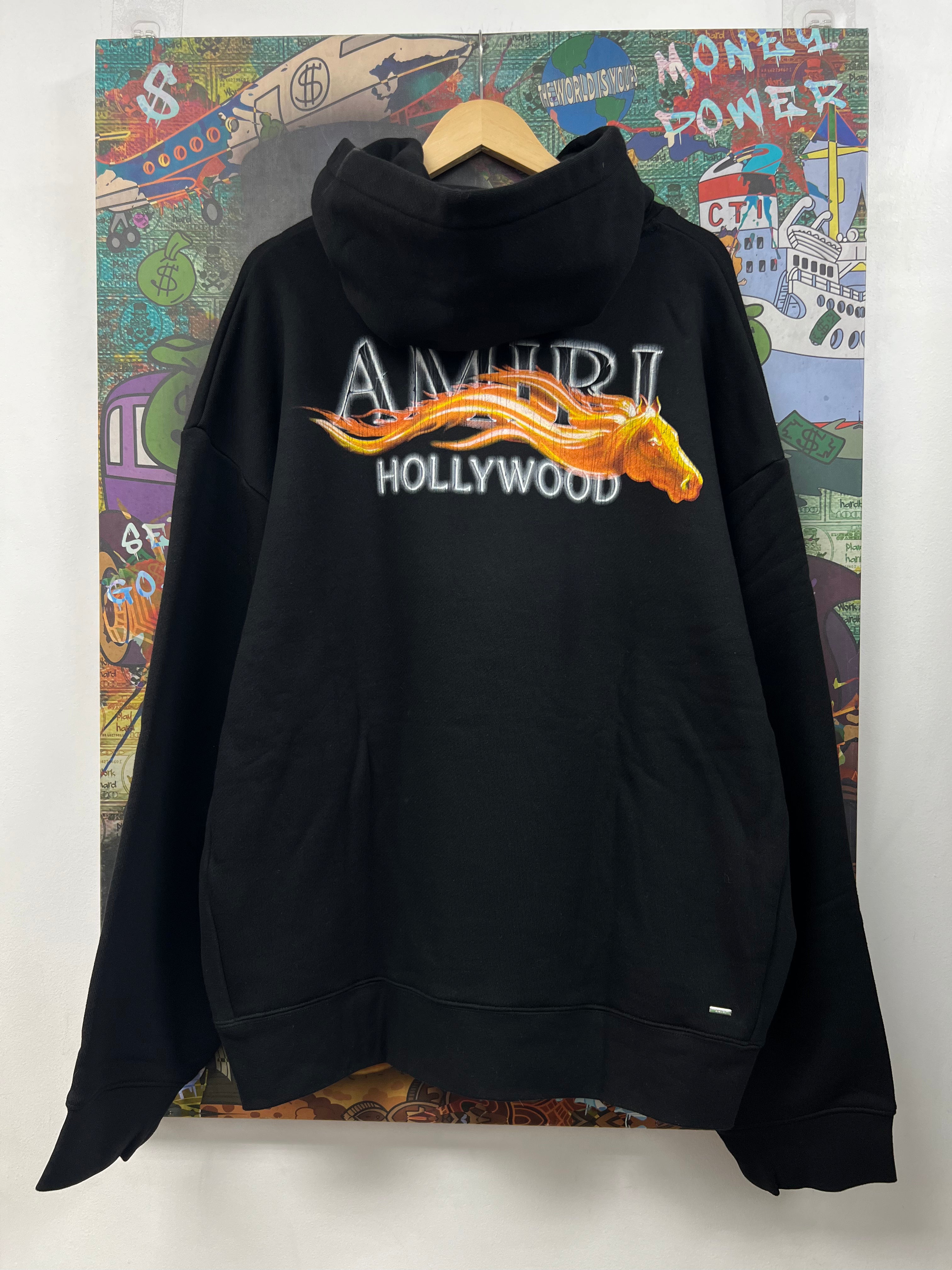Amiri Hollywood Fire Black Hoodie