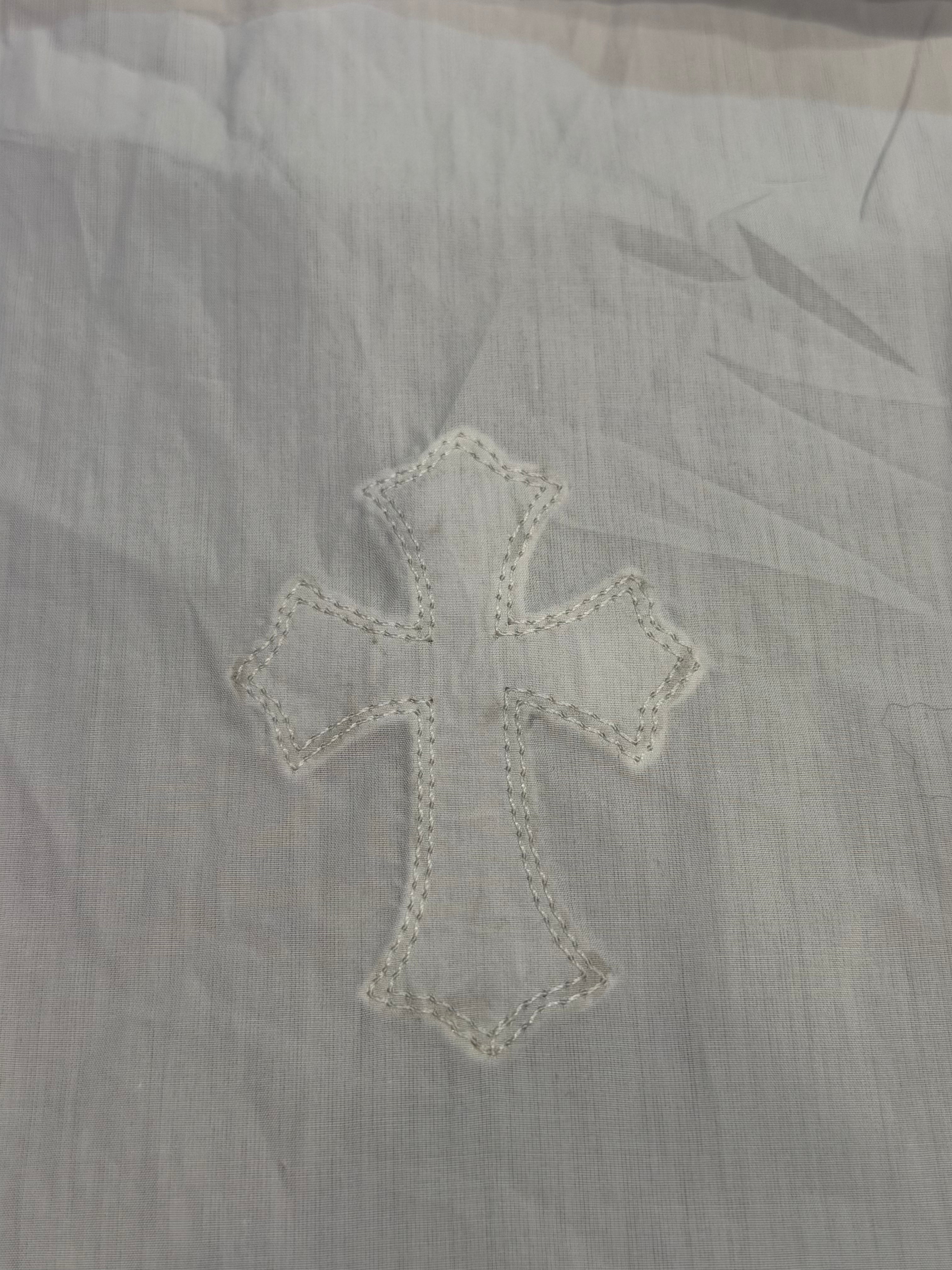 Chrome Hearts White Cross Patch Button Up