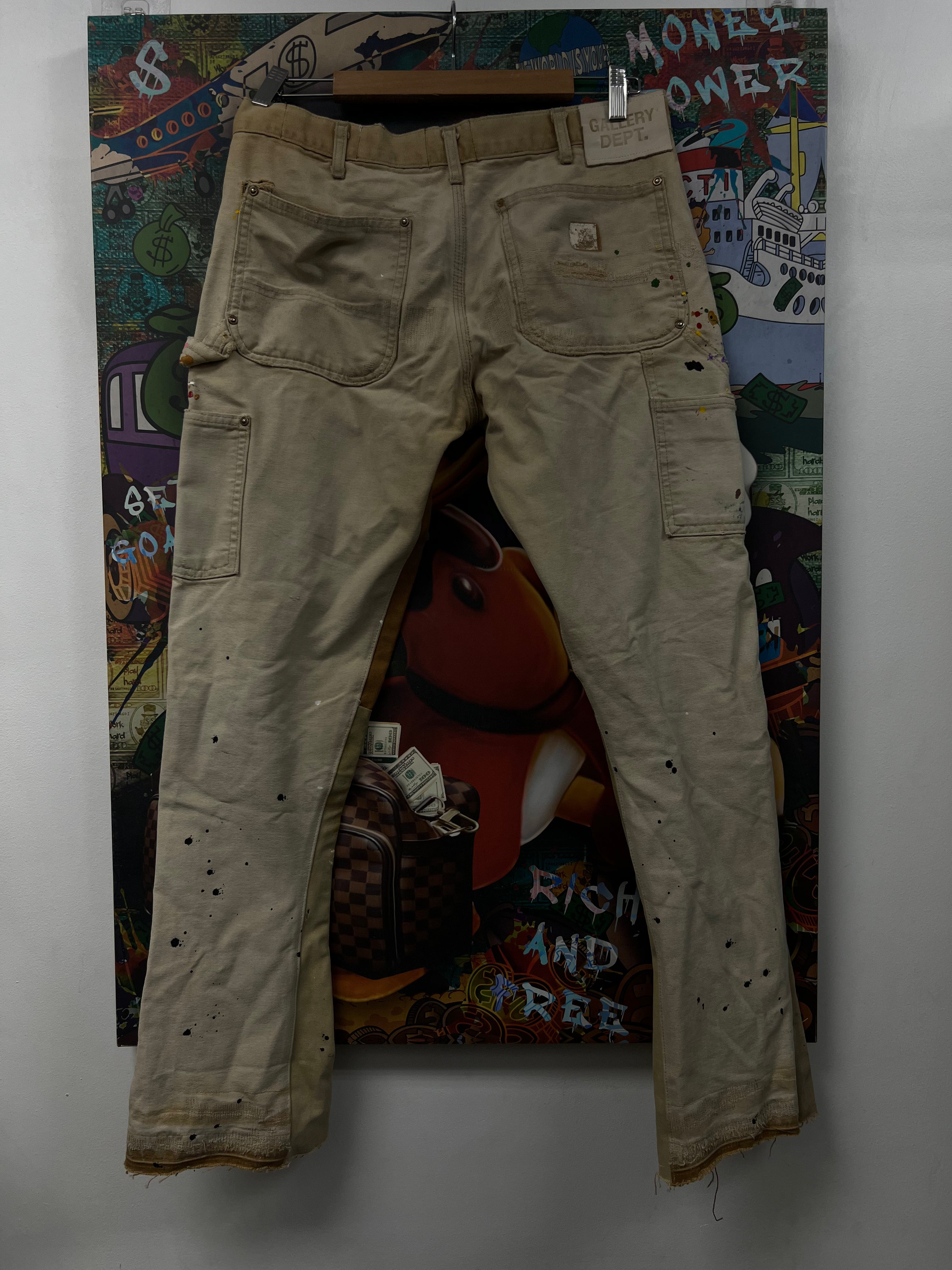 Gallery Dept Tan Carhartt Flared Paint Splatter Jeans