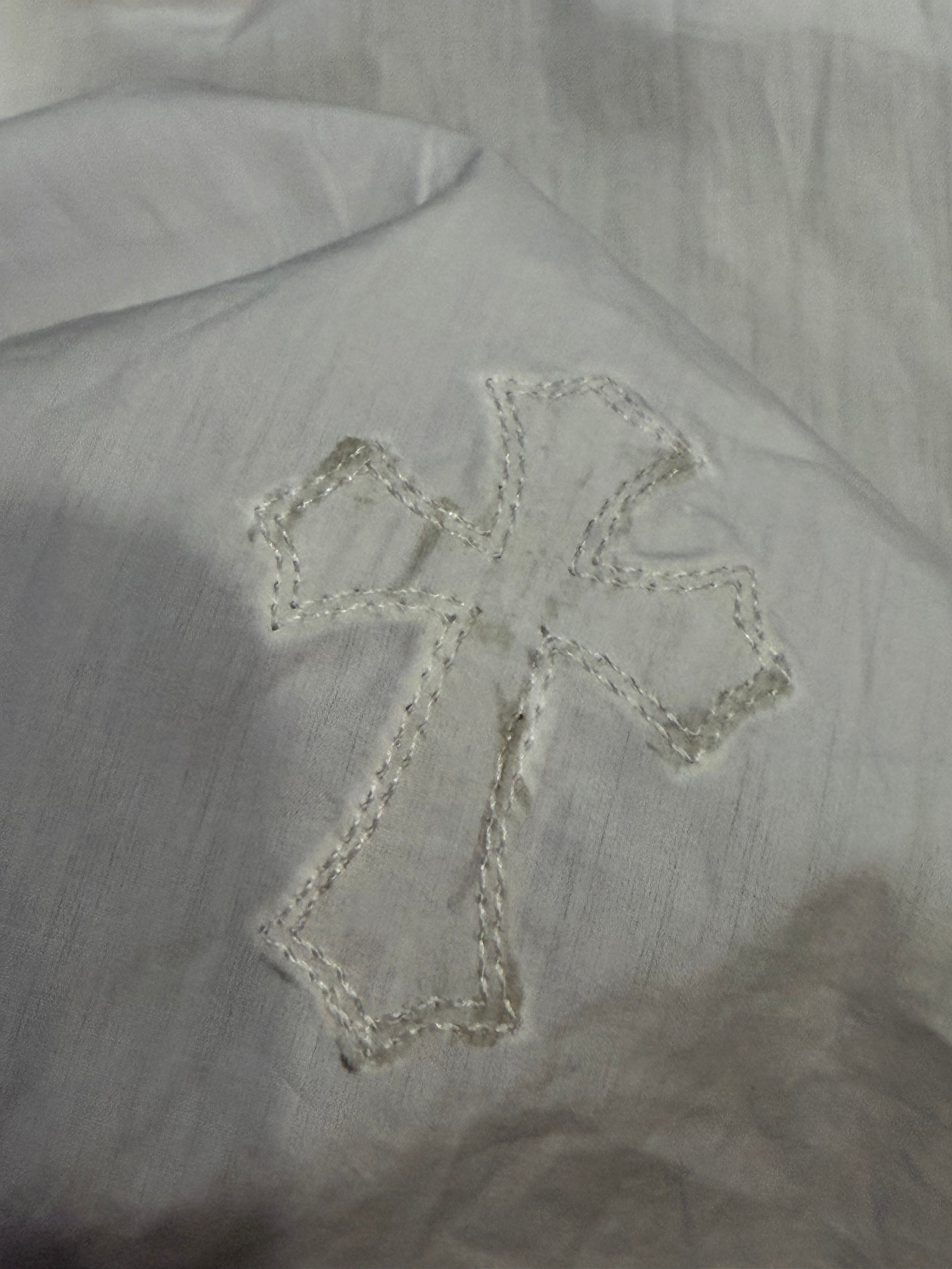 Chrome Hearts White Cross Patch Button Up