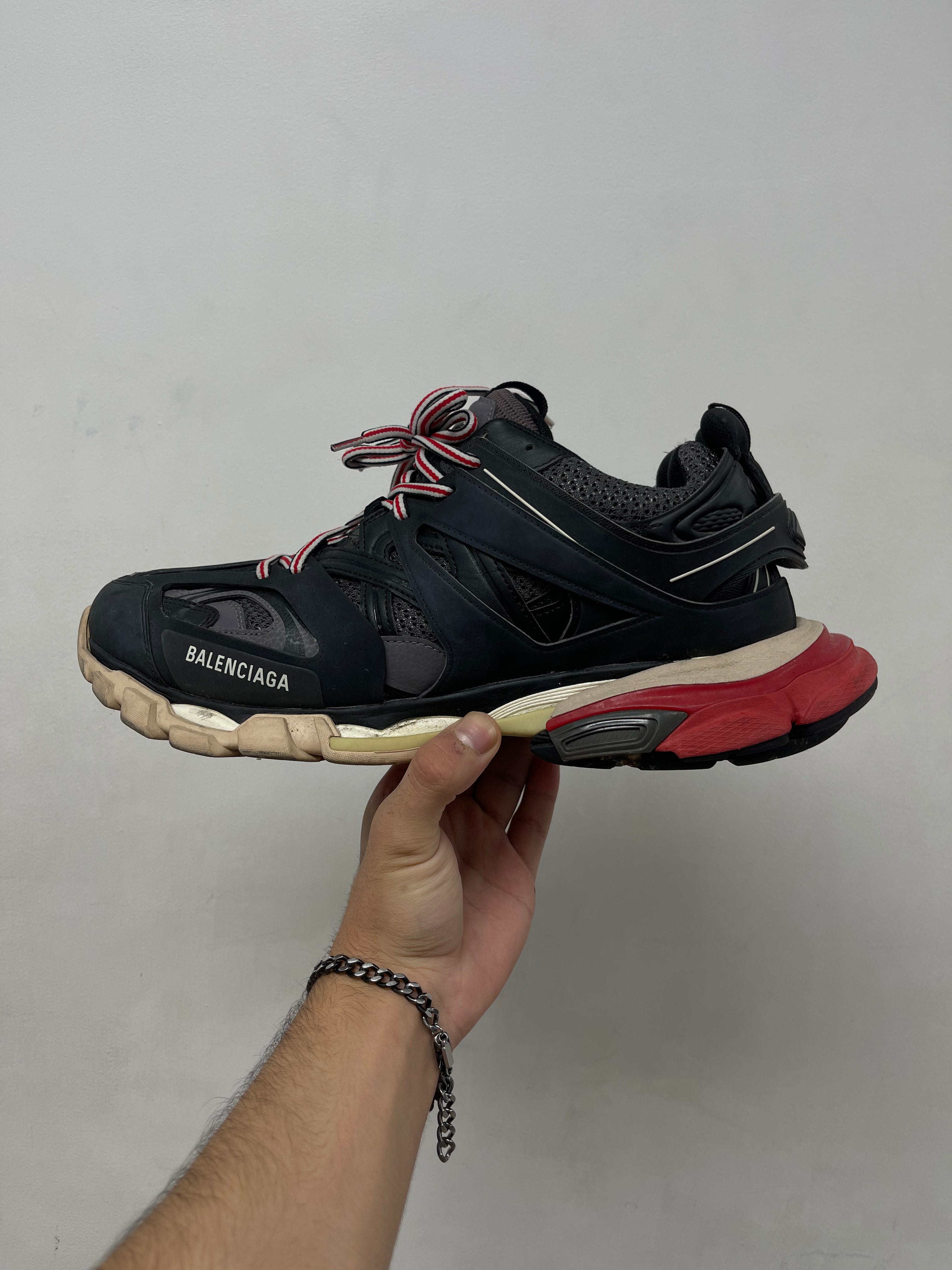 Balenciaga Black Red Track Runner Sneakers