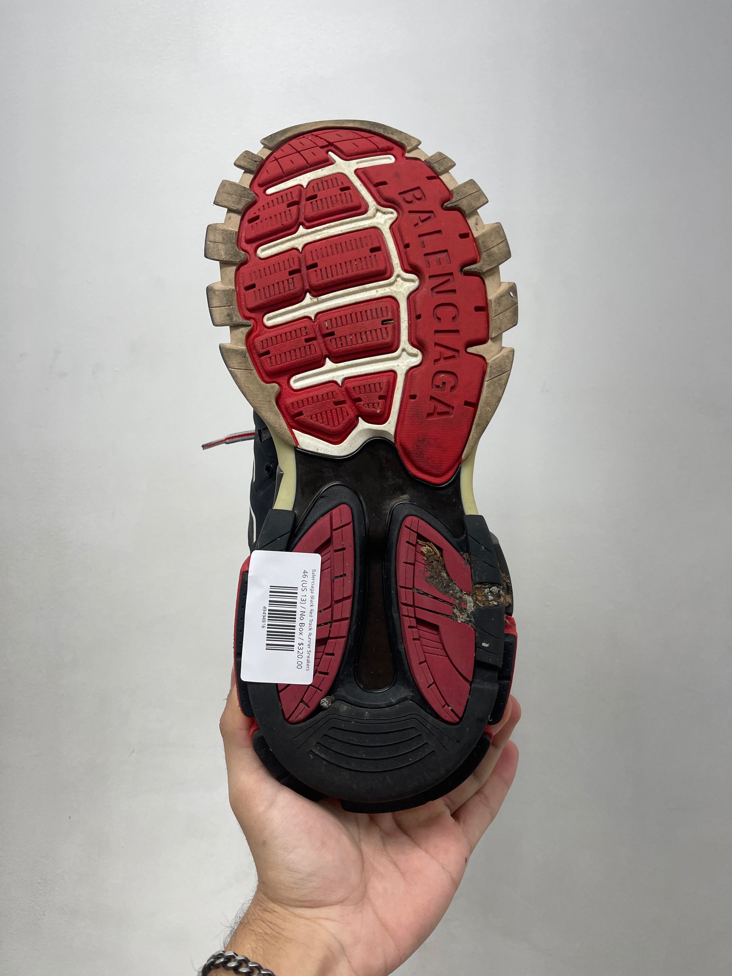Balenciaga Black Red Track Runner Sneakers