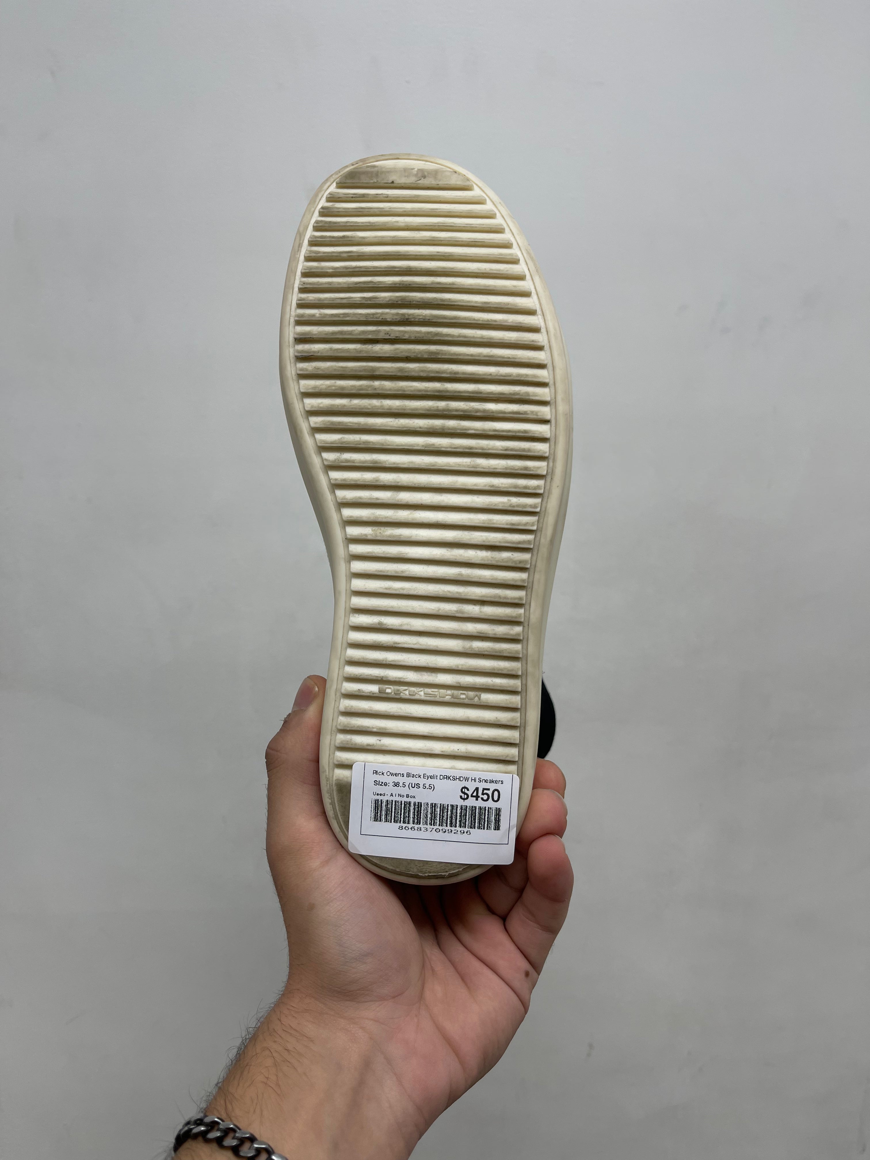 Rick Owens Black Eyelit DRKSHDW Hi Sneakers