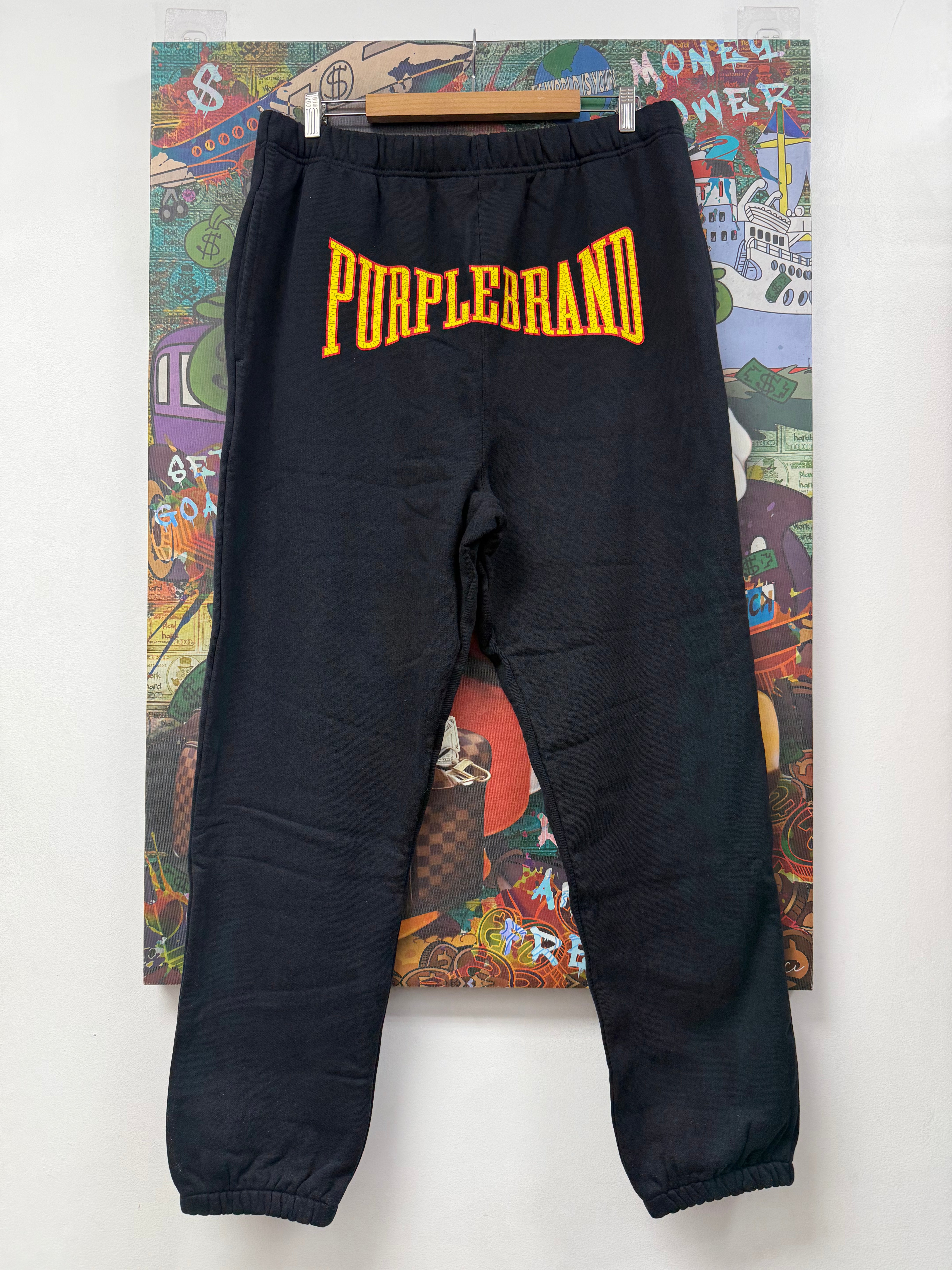Purple Brand Black Red Yellow Logo Sweatpants