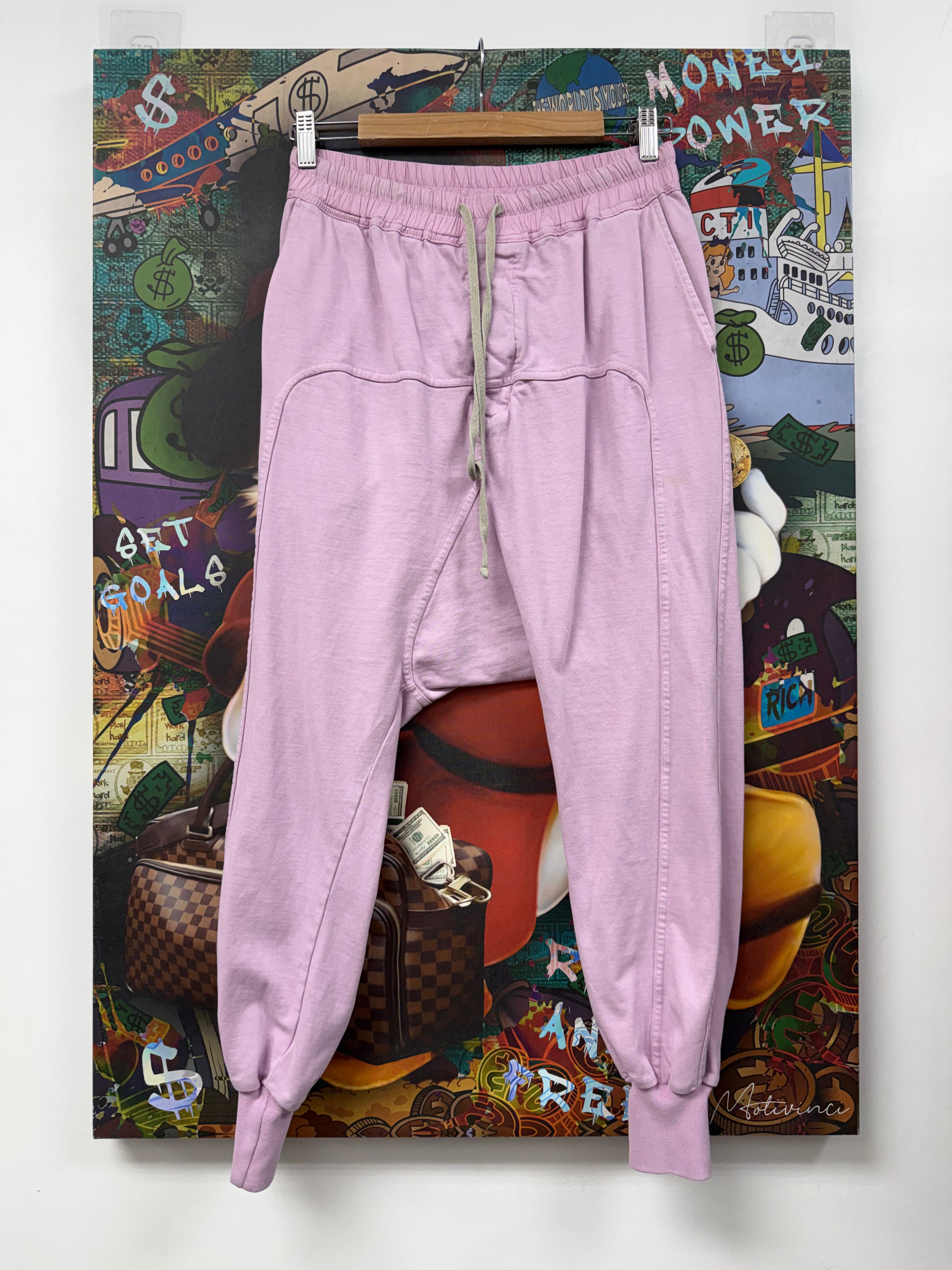 Rick Owens Pink Drop Crotch Sweats