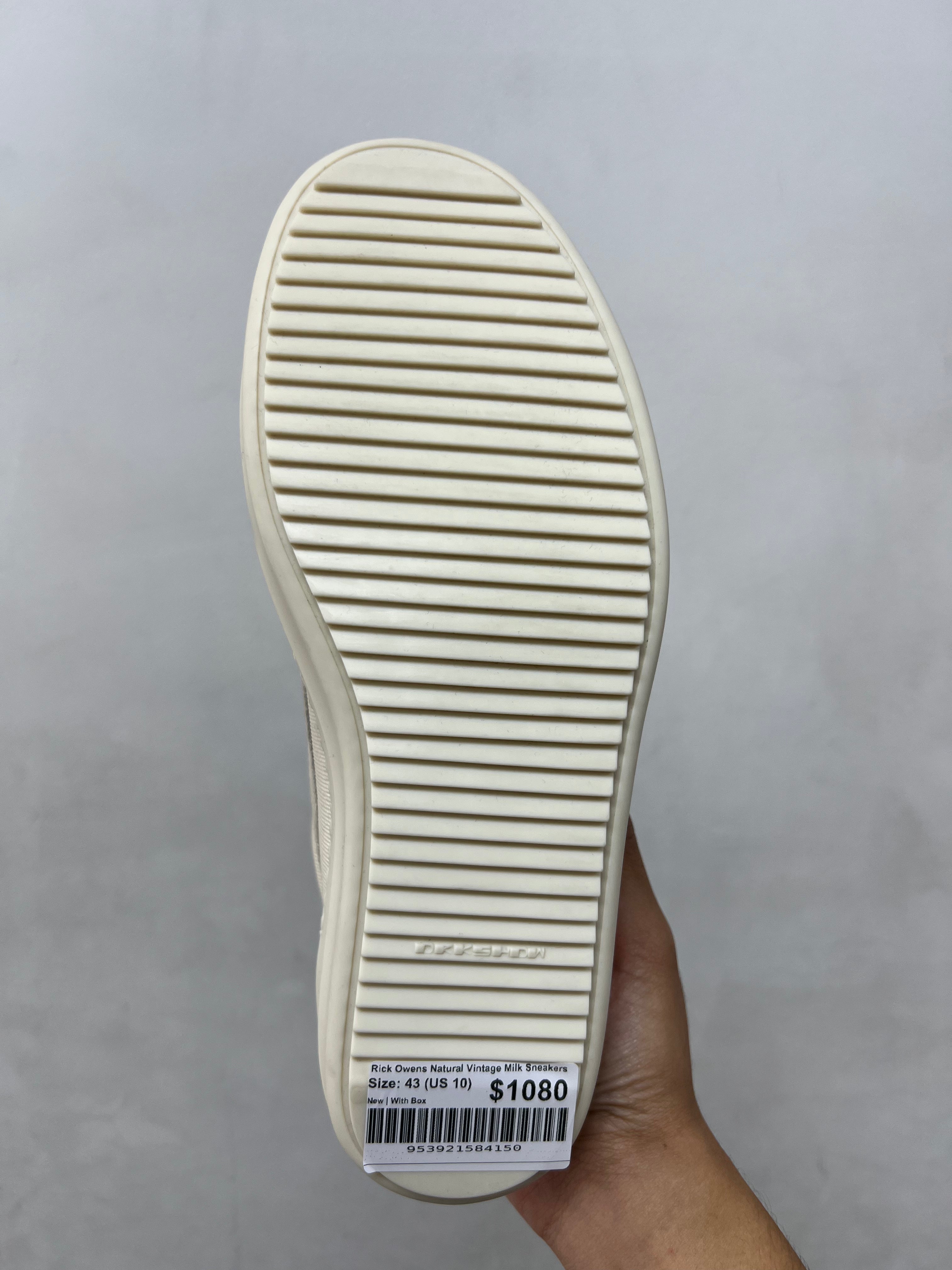 Rick Owens Natural Vintage Milk Sneakers