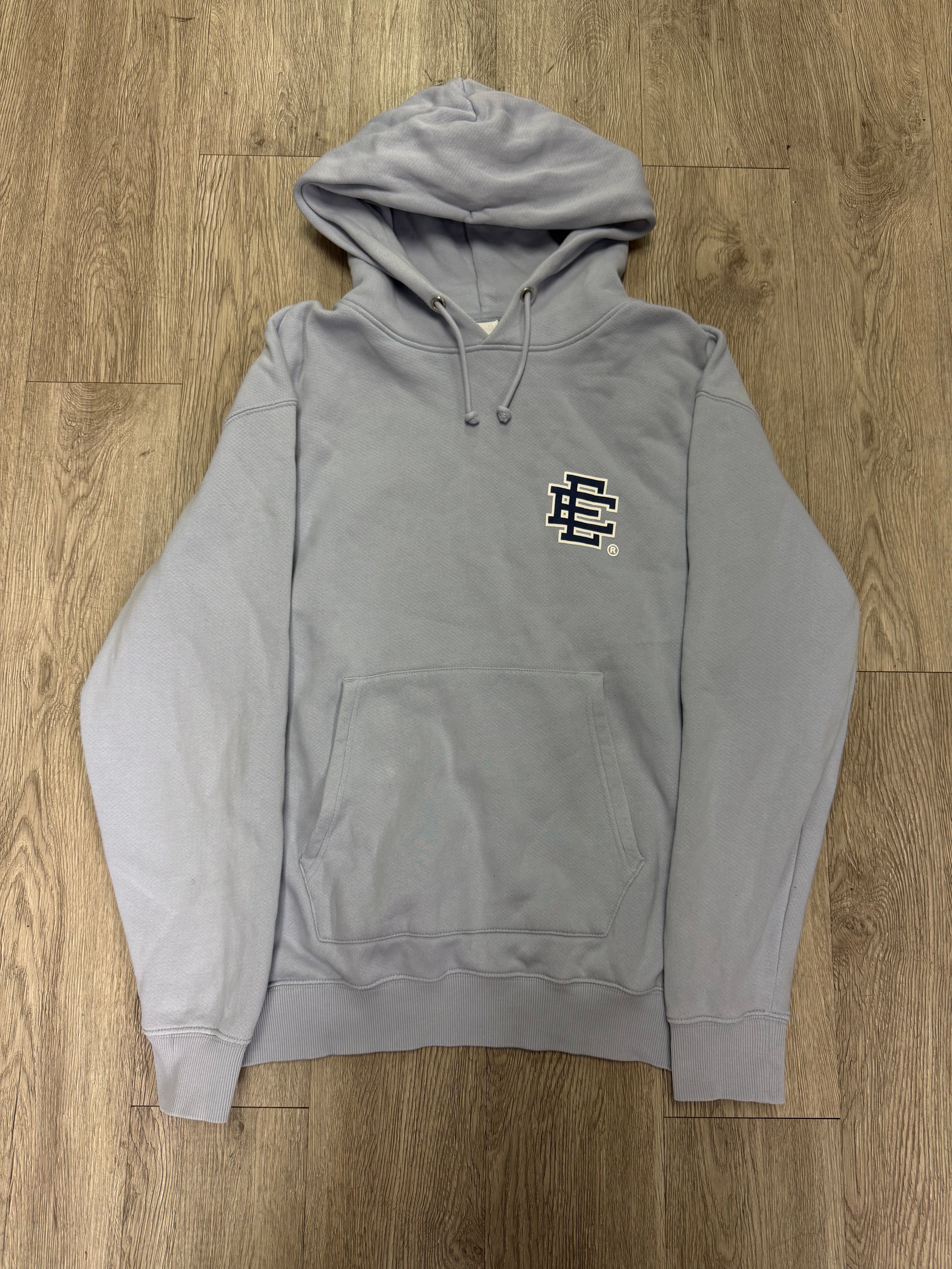 Eric Emanuel Powder Blue Navy Logo Hoodie