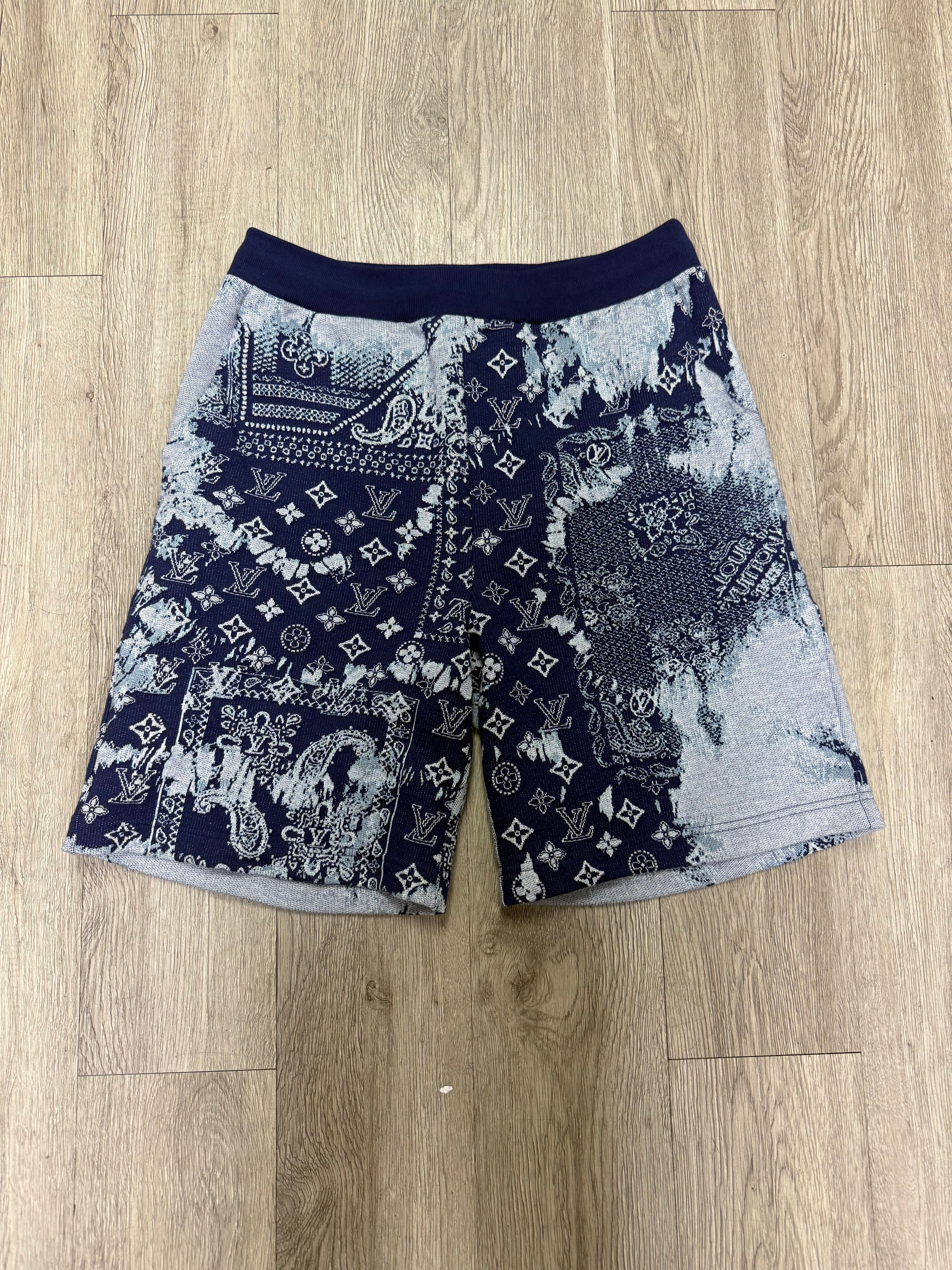 Louis Vuitton Blue Monogram Bandana Shorts