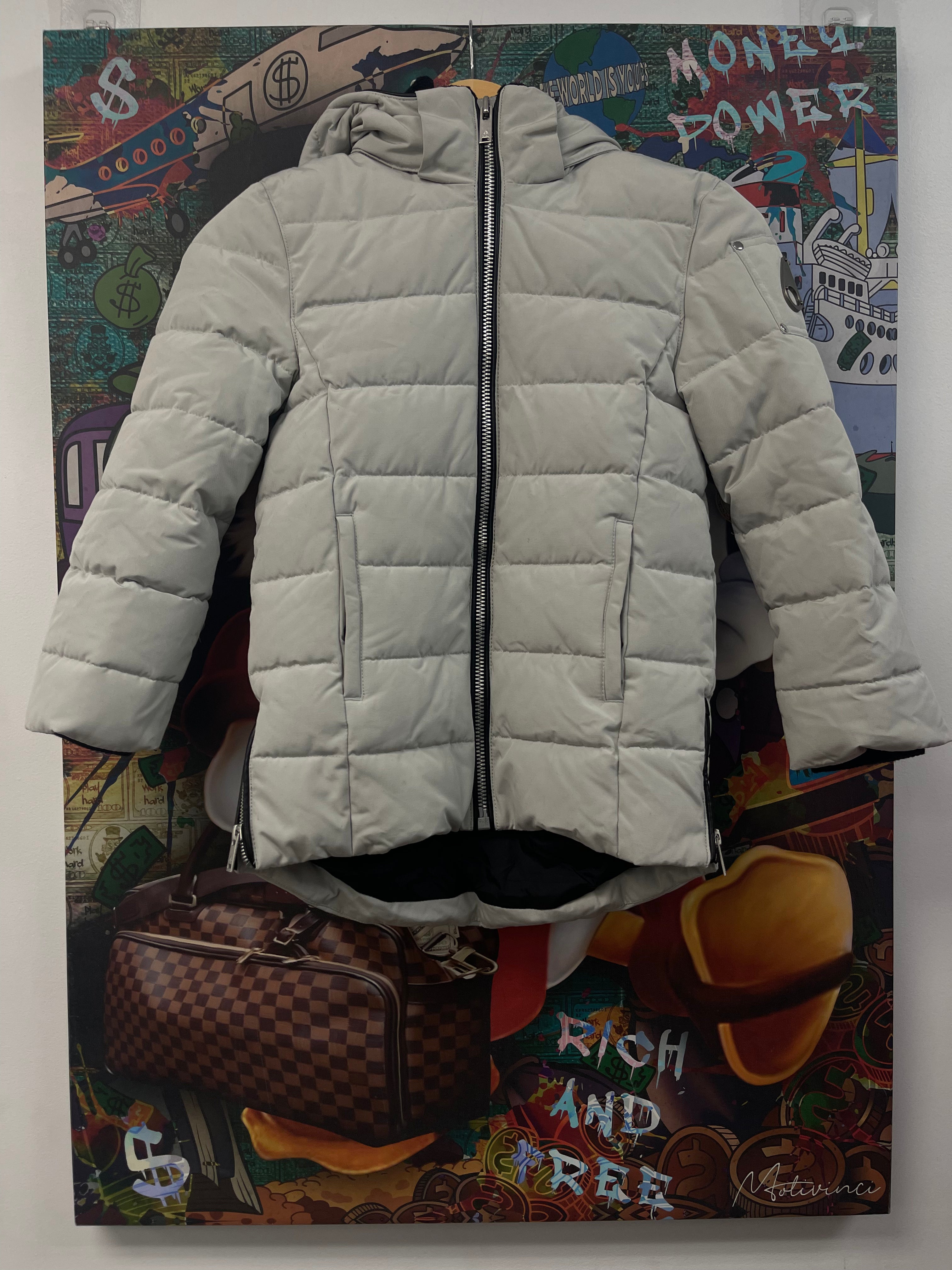 Moose Knuckles White Puffer Kids Jacket
