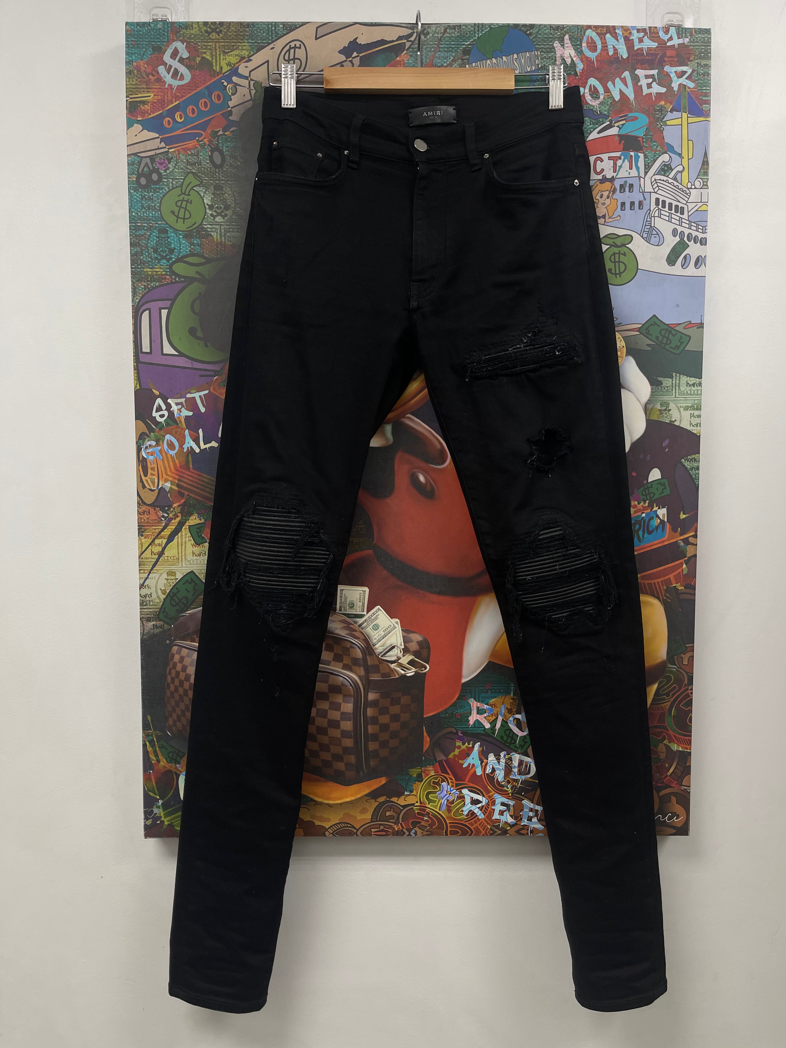 Amiri MX1 Black Black Patch (Old Season Zipper) Jeans