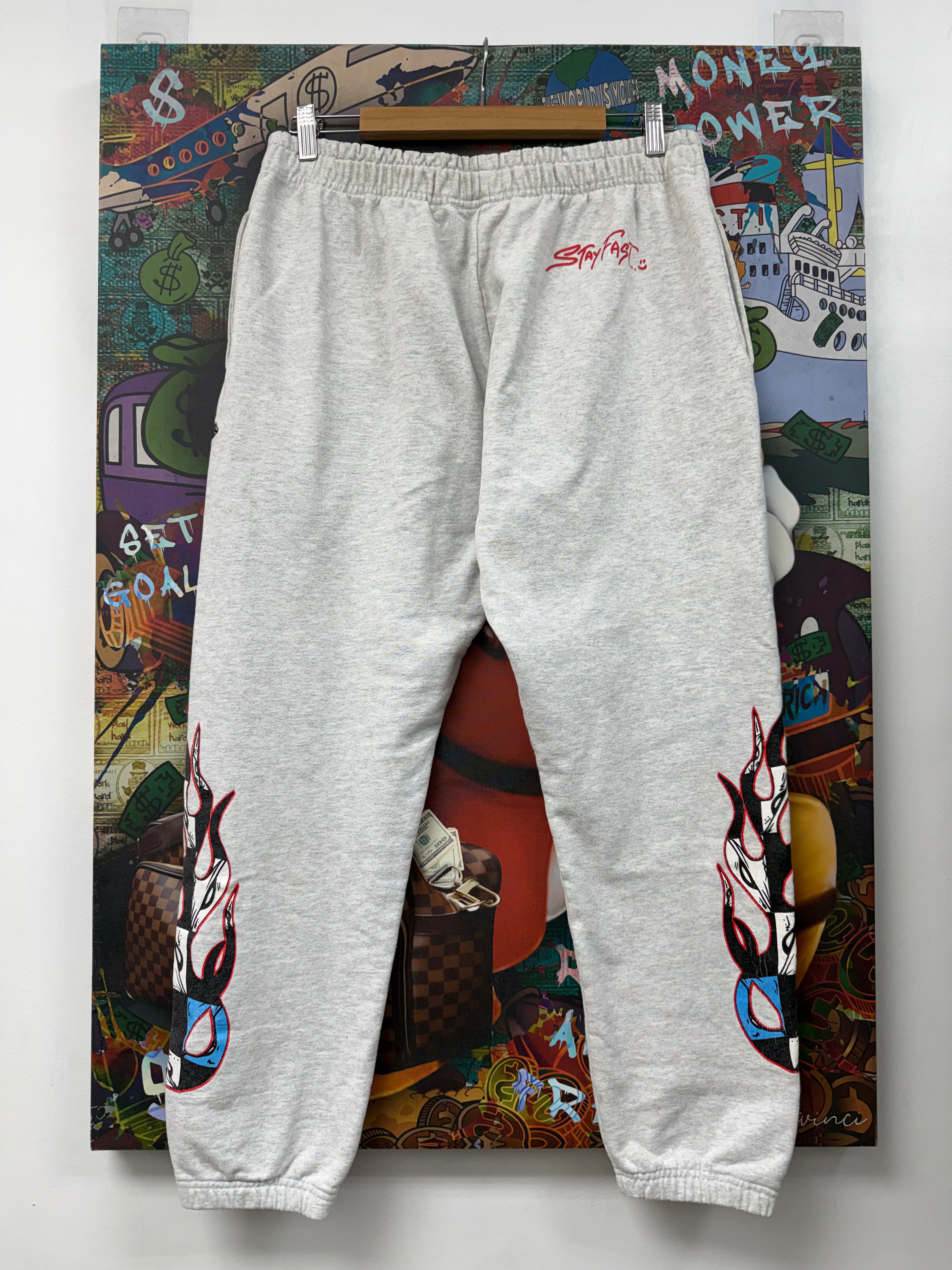 Chrome Hearts Matty Boy Grey Stay Fast (Fits A Large) Sweats