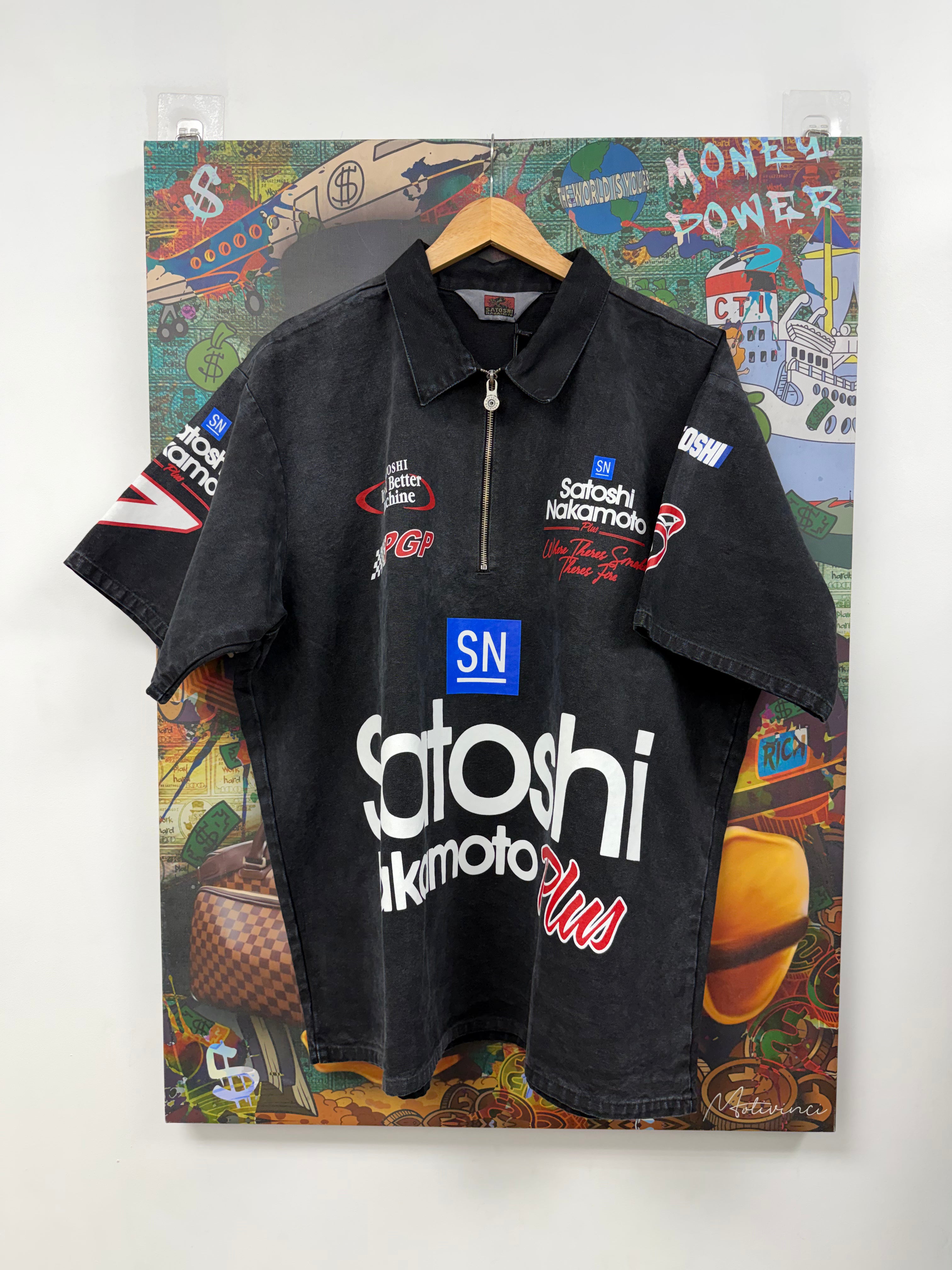 Satoshi Nakamoto Black Mechanic Racing Work Quarter Zip