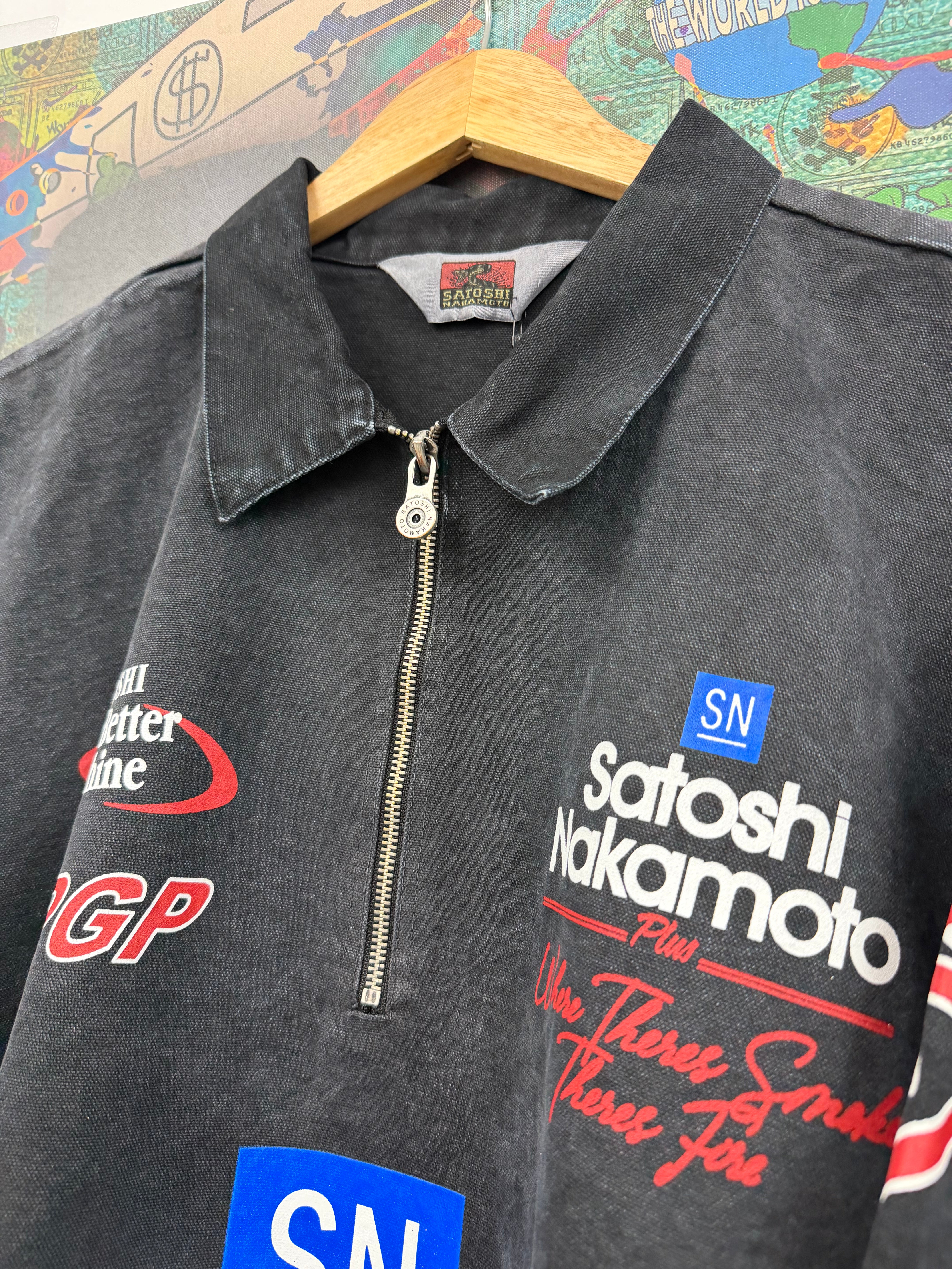 Satoshi Nakamoto Black Mechanic Racing Work Quarter Zip