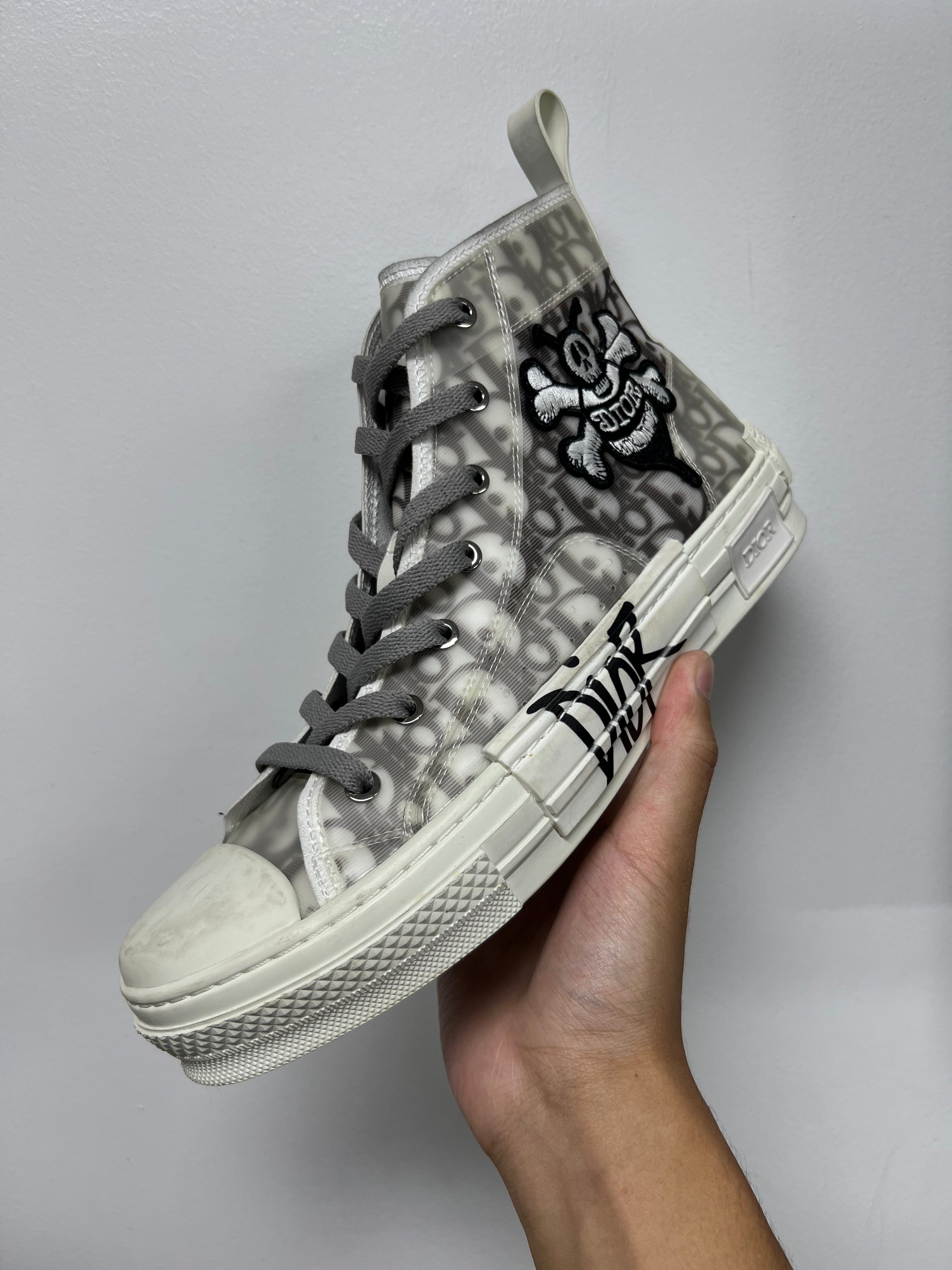 Dior B23 x Stussy White Monogram Sneakers